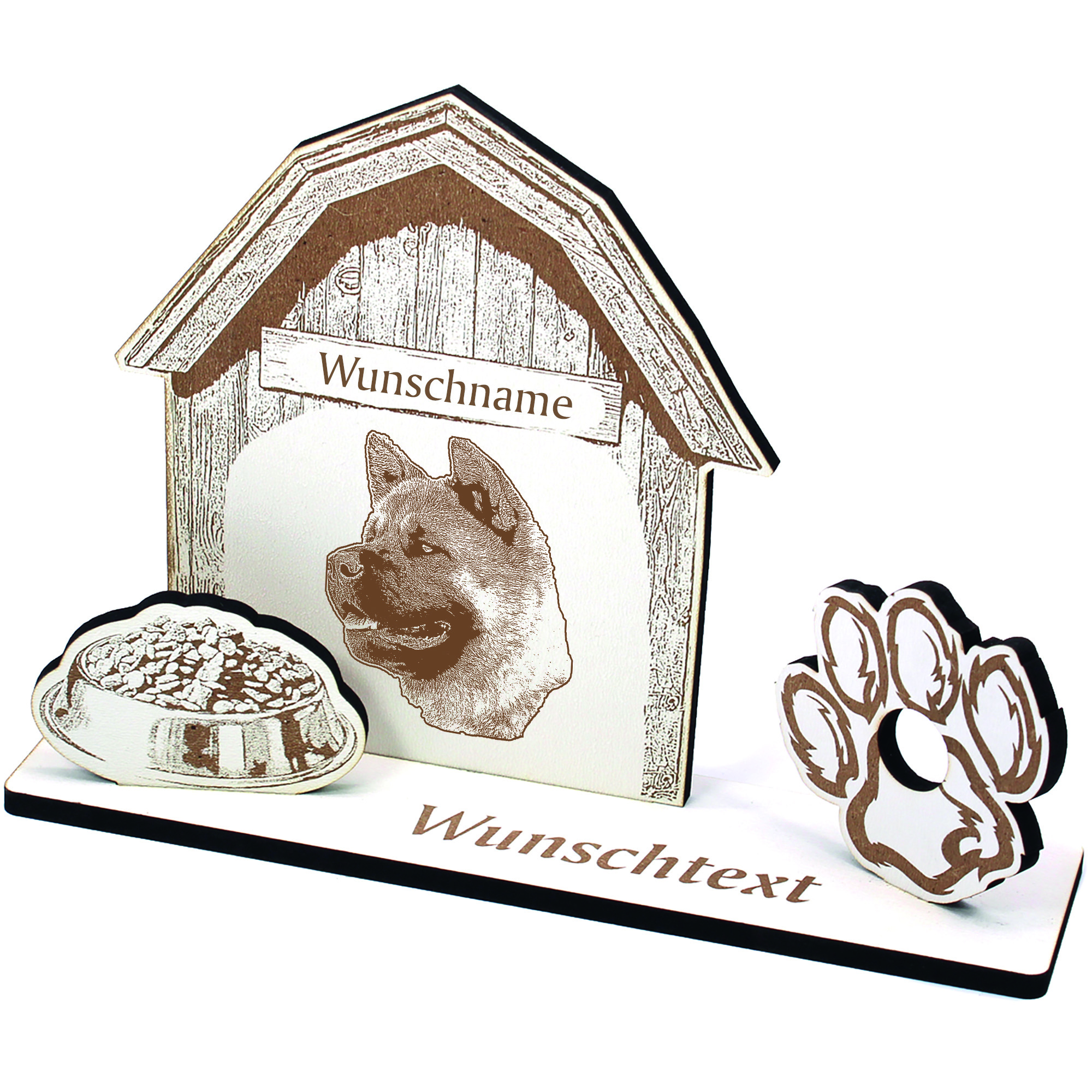 Geldgeschenk Hund American Akita  - personalisiert 20x14cm