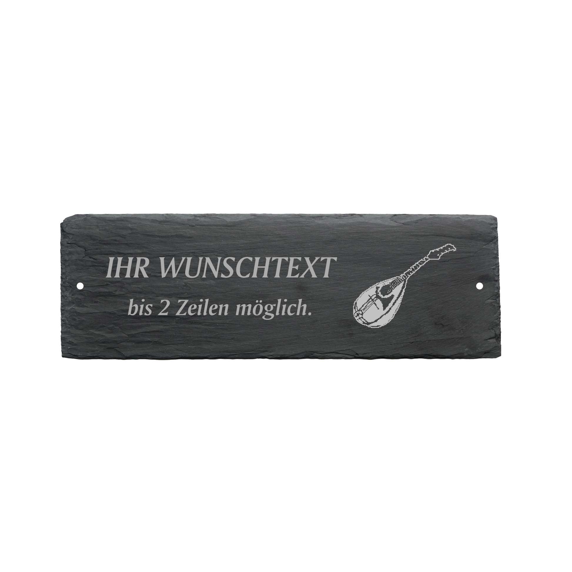 Türschild « MANDOLINE » ca. 22 x 8 cm - aus Schiefer