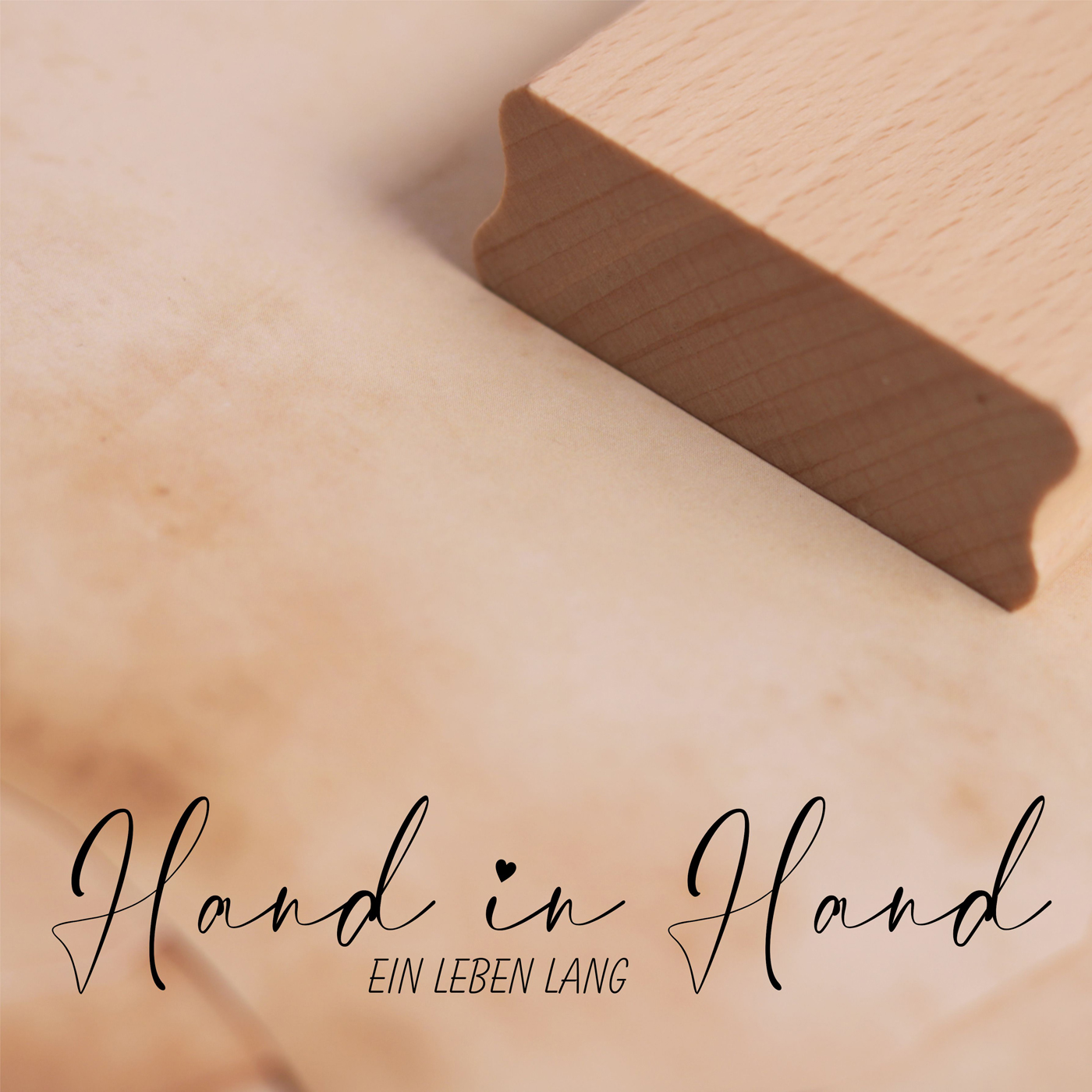 Motivstempel Hand in Hand ein Leben lang Stempel 90 x 18 mm