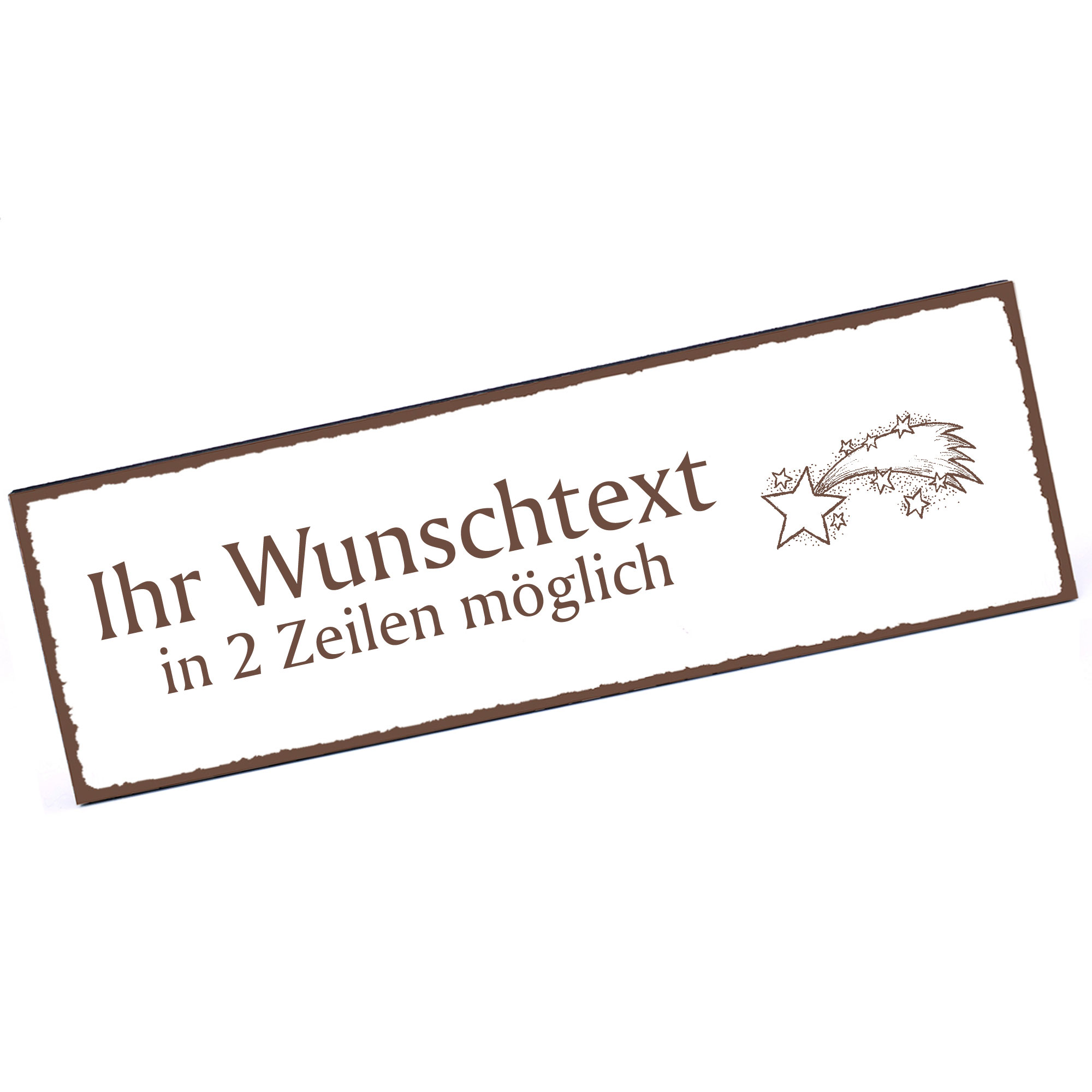 Türschild Sternschnuppe  Namensschild personalisiert mit Gravur - 150mm x 50mm - selbstklebend
