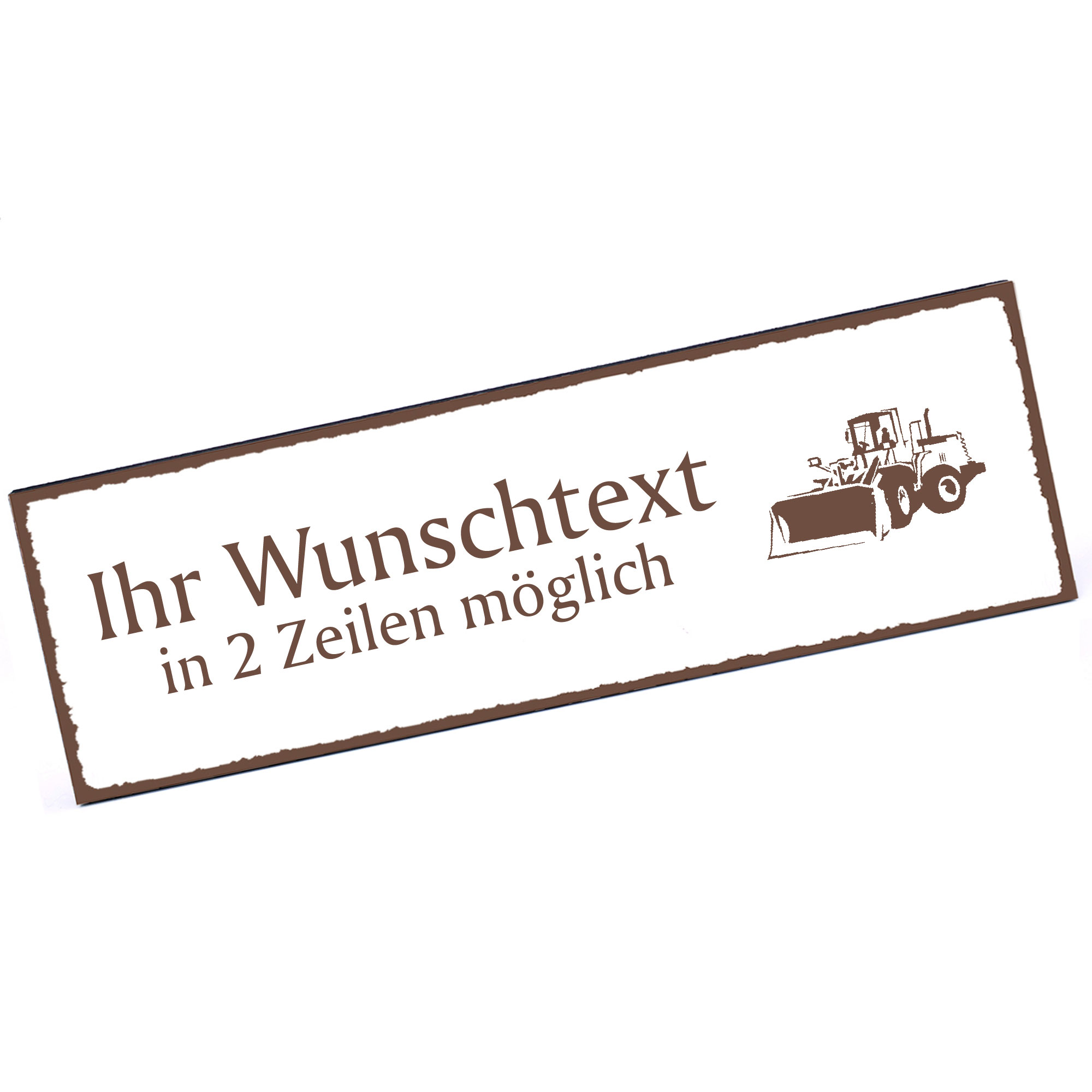 Türschild Radlader  Namensschild personalisiert mit Gravur - 150mm x 50mm - selbstklebend