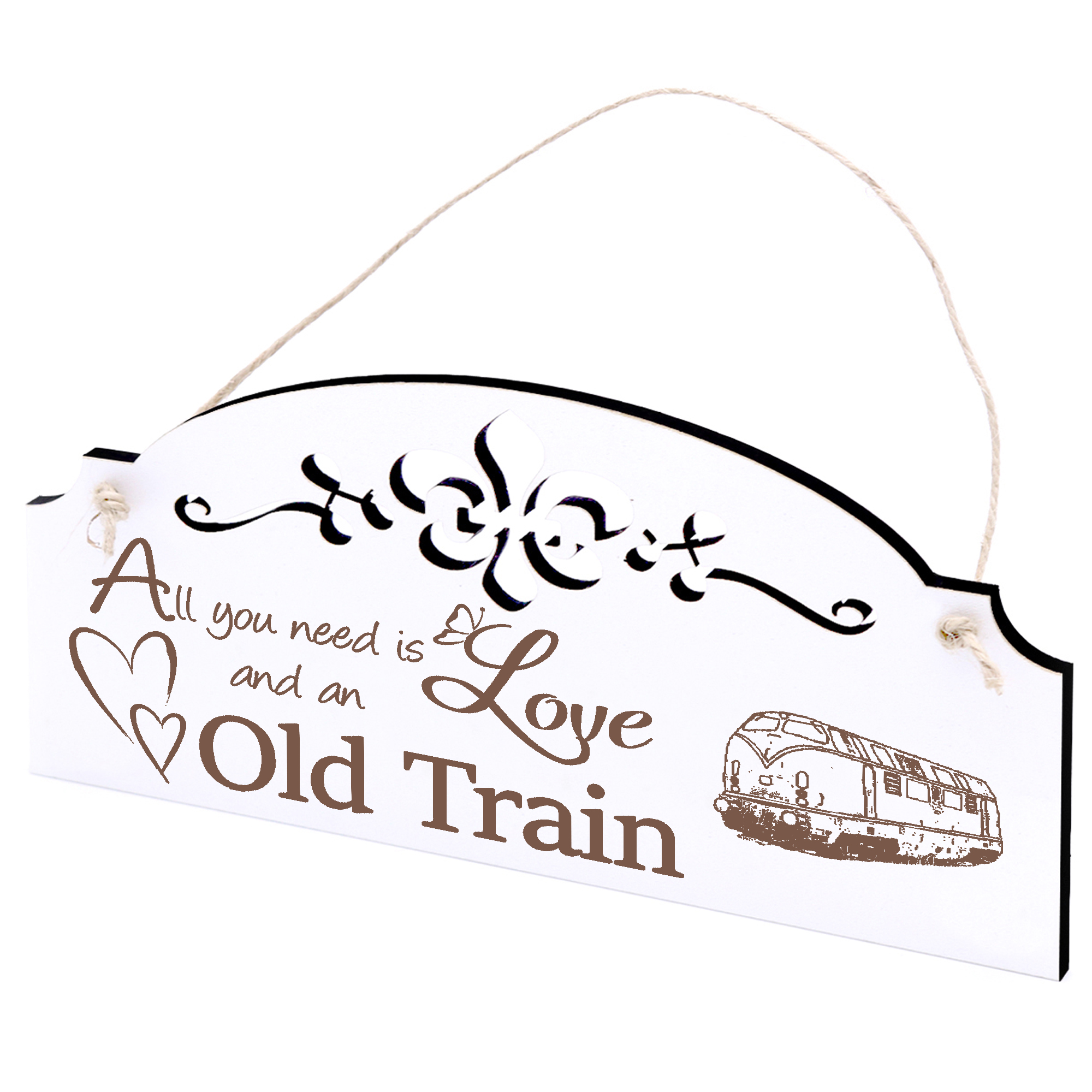Schild alte Eisenbahn Deko 20x10cm - All you need is Love and an Old Train - Holz