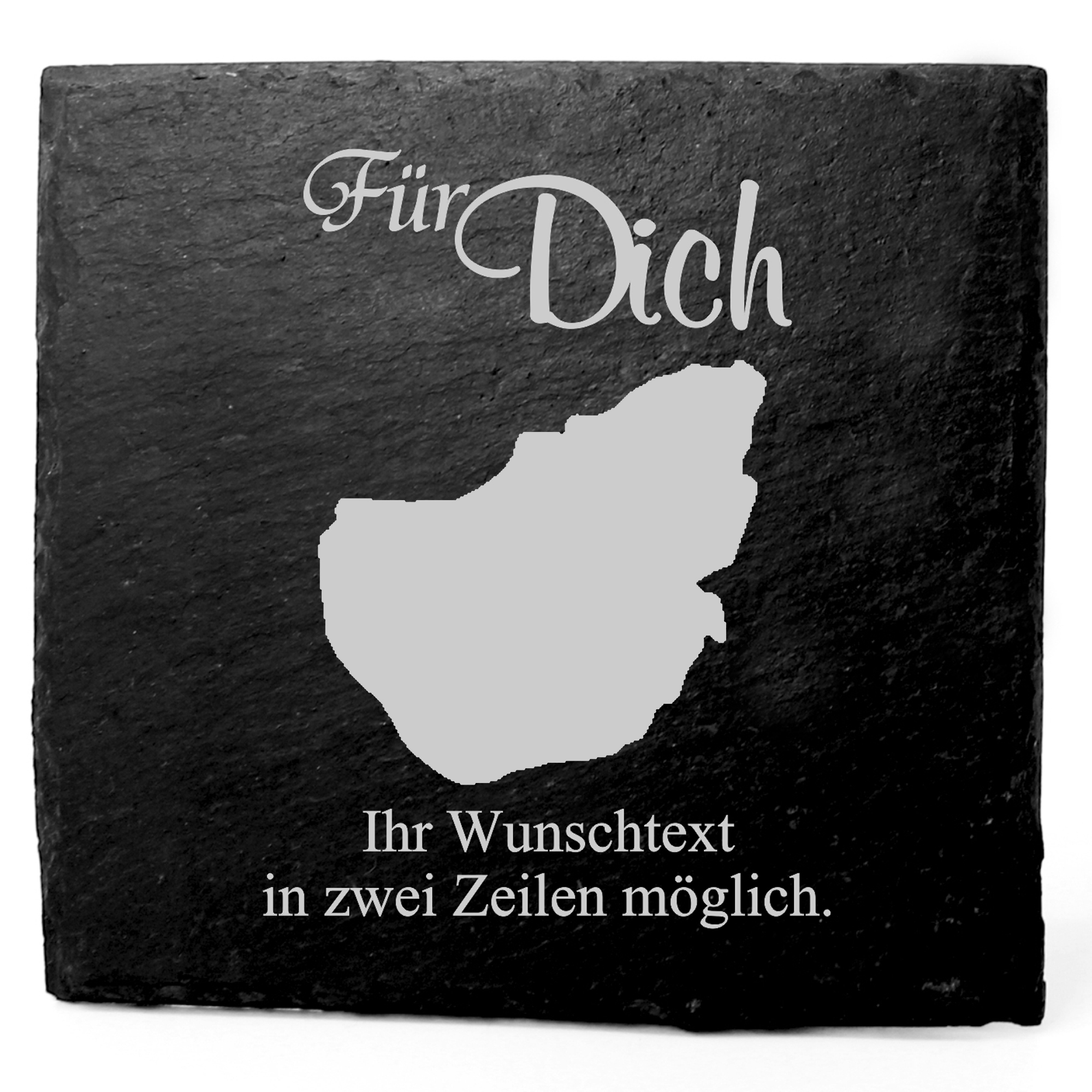 Deko Schiefer Untersetzer personalisiert Insel Pellworm - Für Dich - 11x11cm