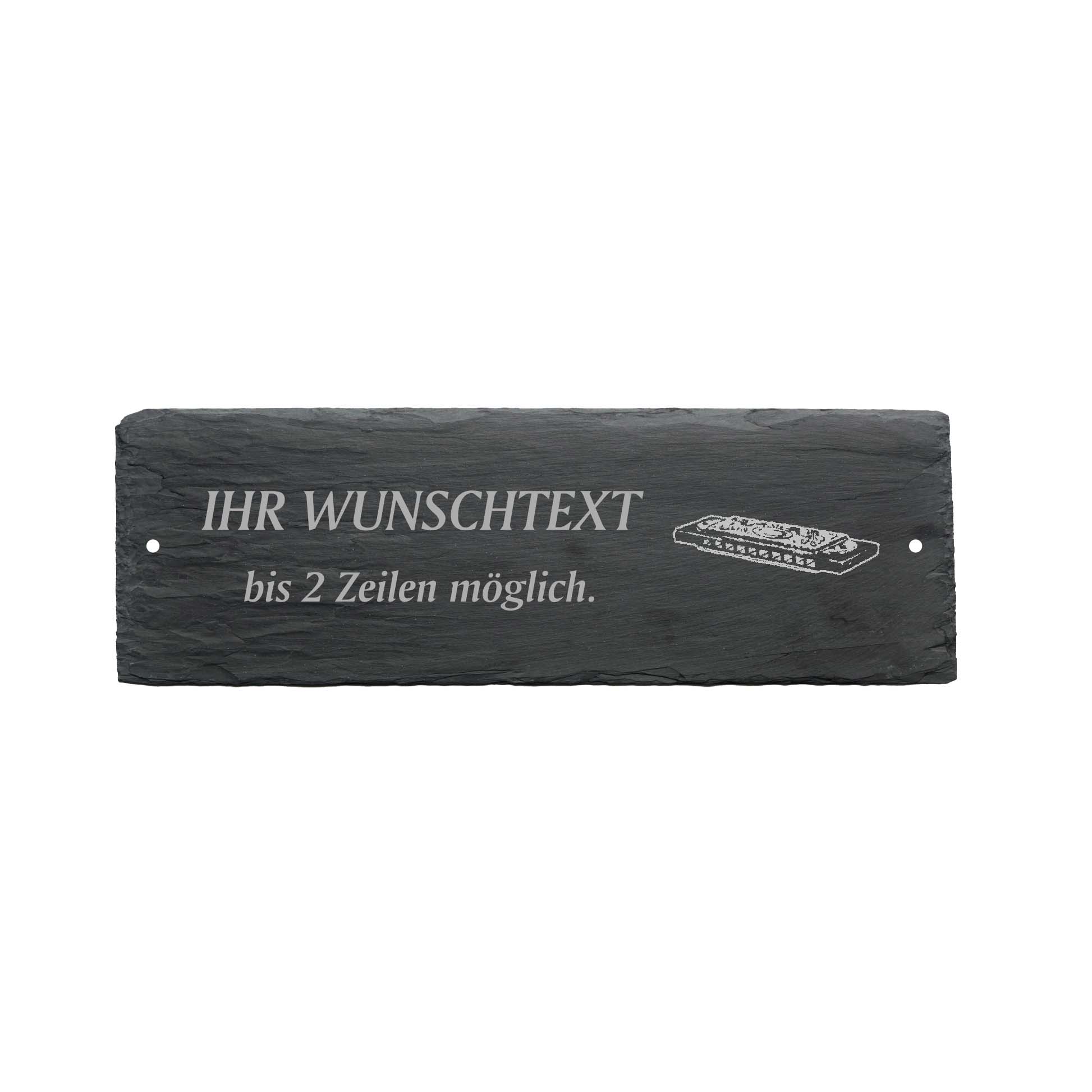 Türschild « MUNDHARMONIKA » ca. 22 x 8 cm - aus Schiefer