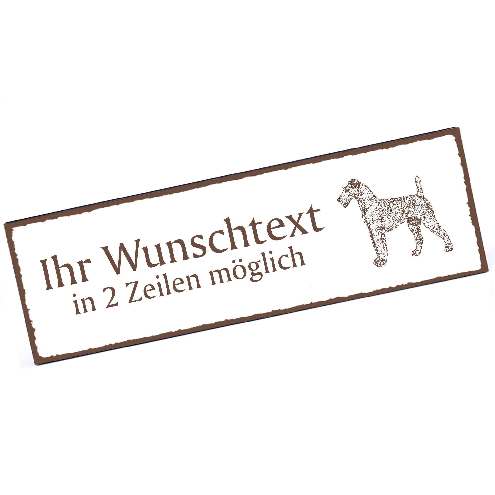 Türschild Irish Terrier  Namensschild personalisiert mit Gravur - 150mm x 50mm - selbstklebend