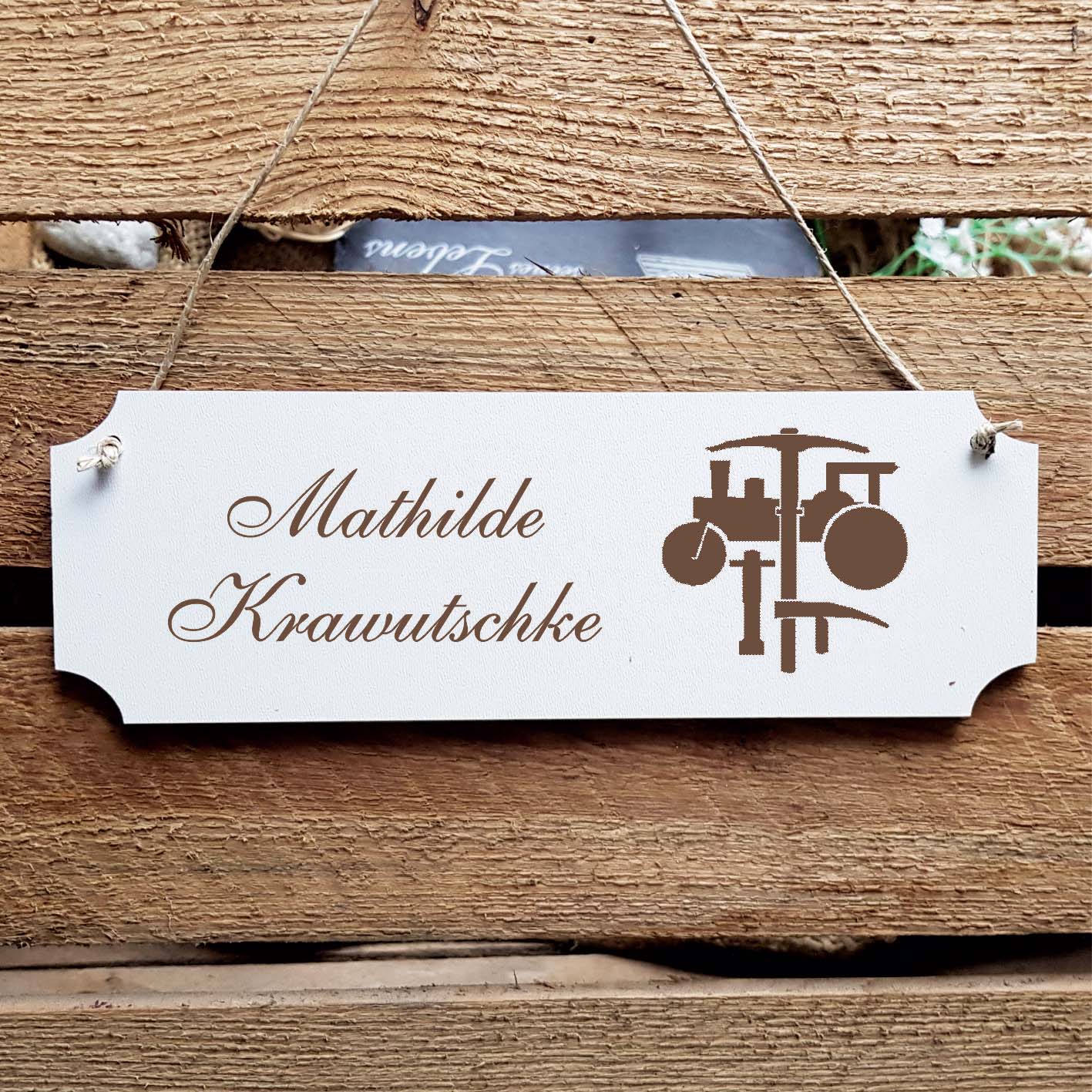 Schild « Straßenbau Straßenbauer » Namensschild Türschild zum Anhängen - 20 x 6,7 cm