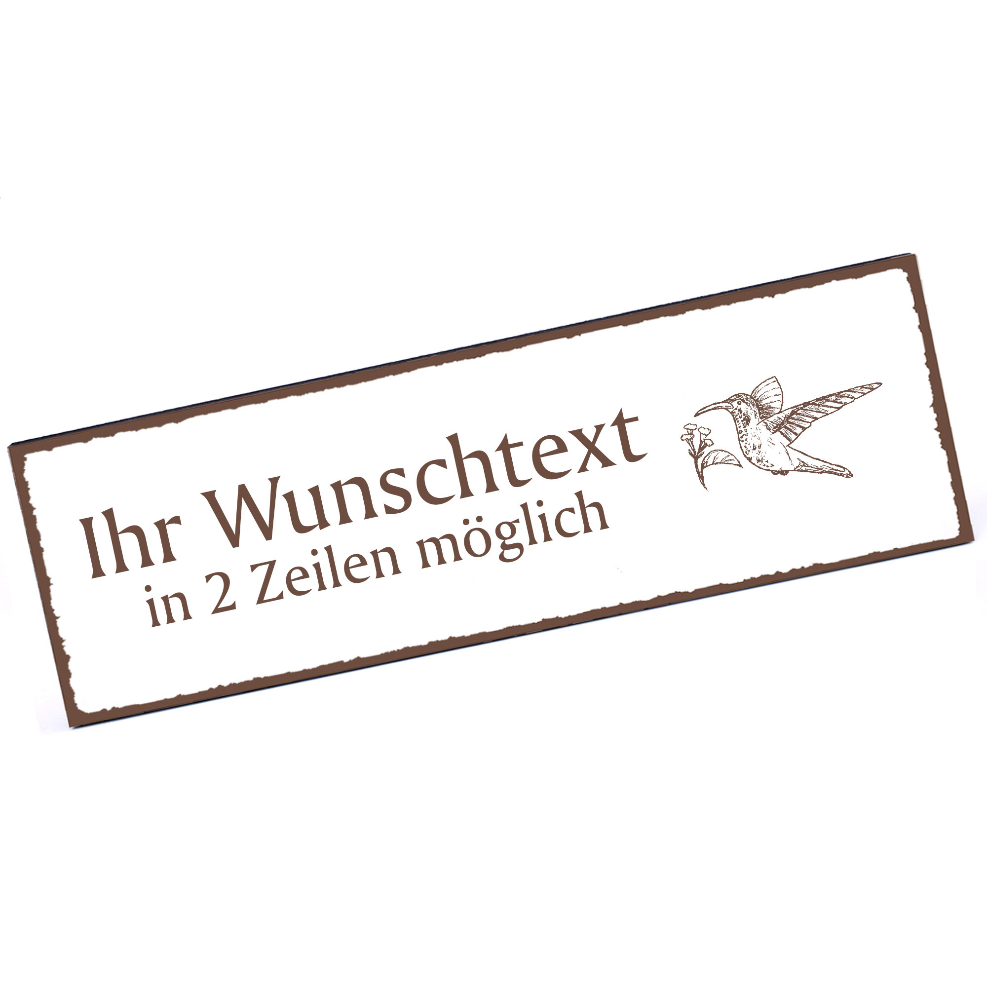 Türschild Kolibri  Namensschild personalisiert mit Gravur - 150mm x 50mm - selbstklebend