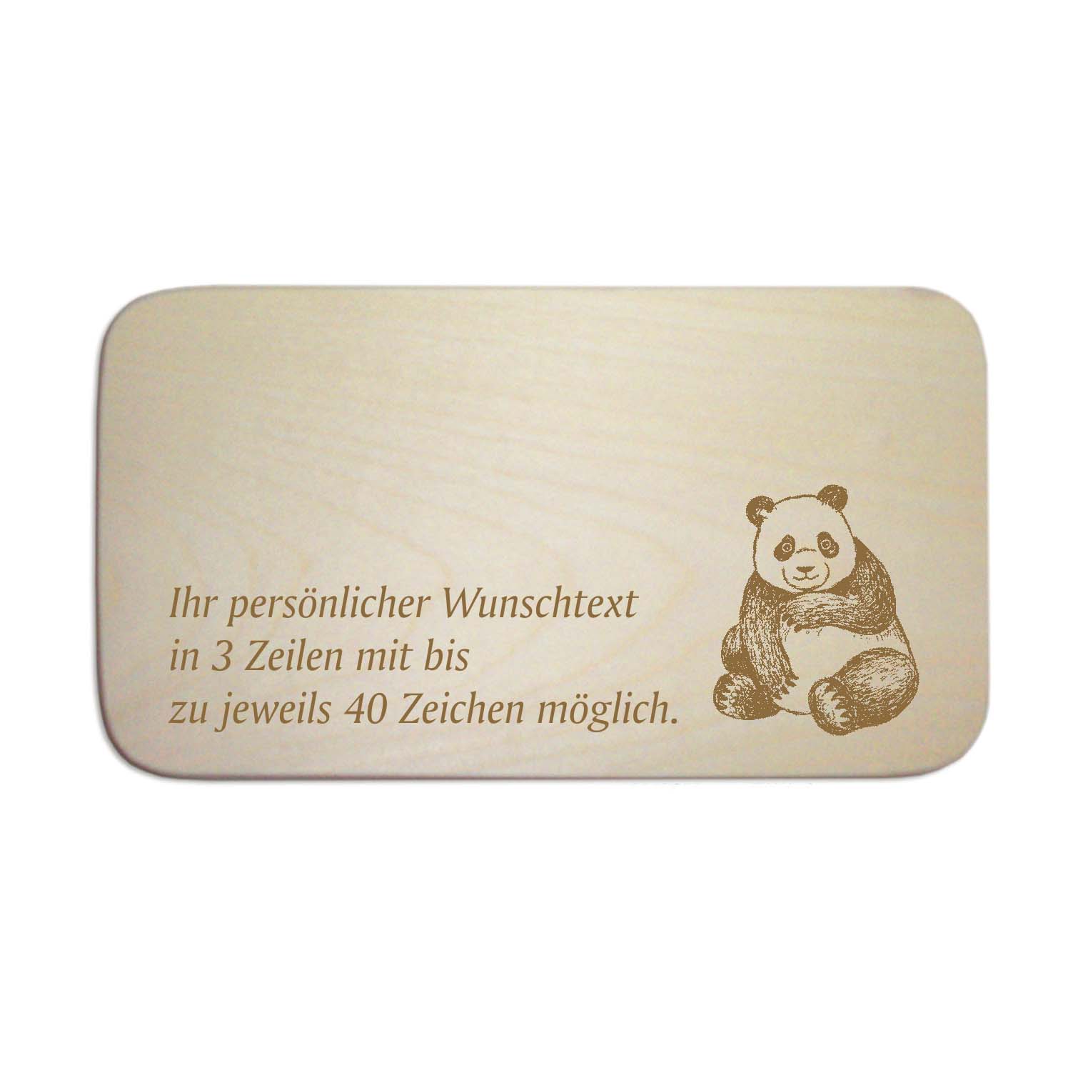 Frühstücksbrettchen « PANDA » für Kinder - mit Wunschgravur