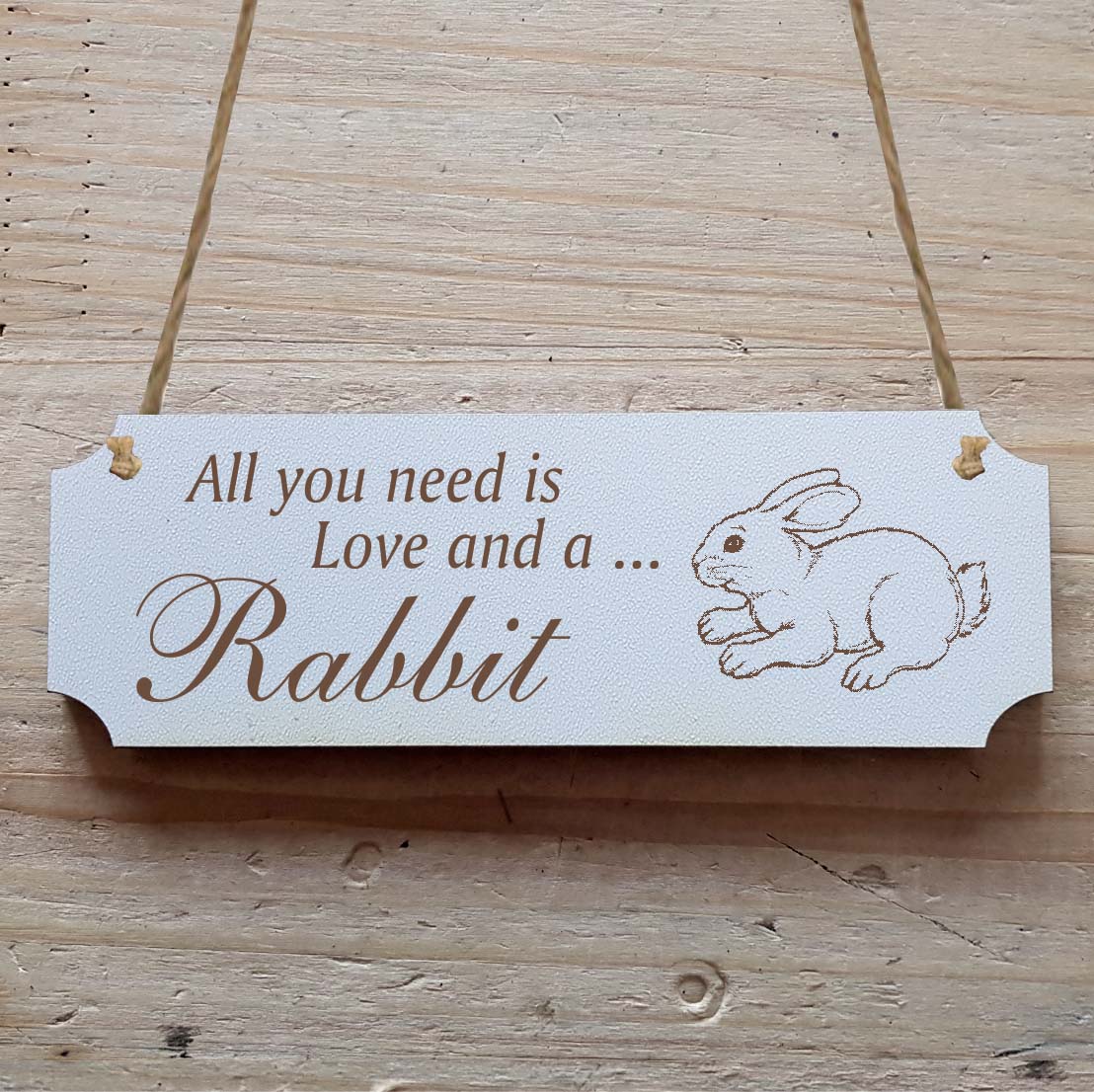 Dekoschild « All you need is Love and a Rabbit » Hase 5