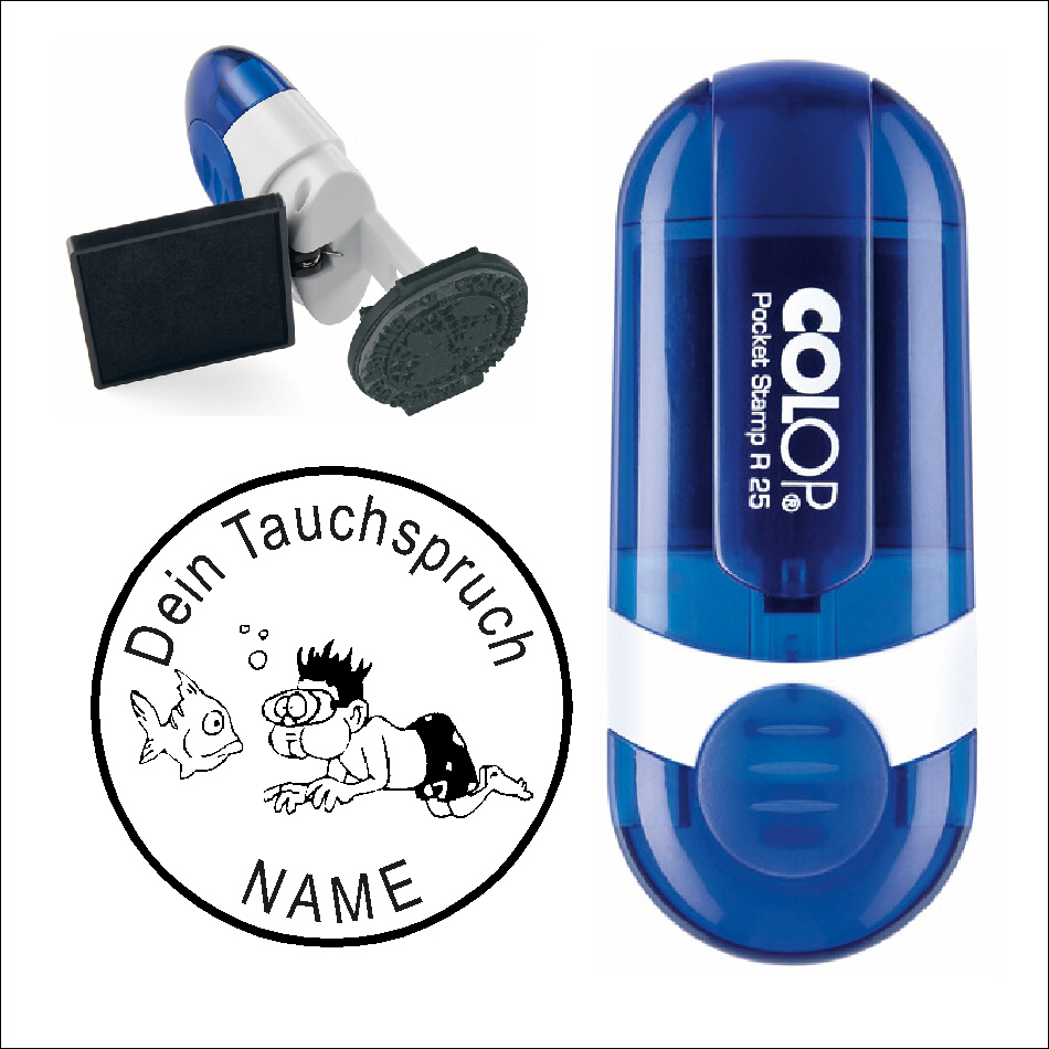 Taucherstempel « Taucher und Fisch 1 »