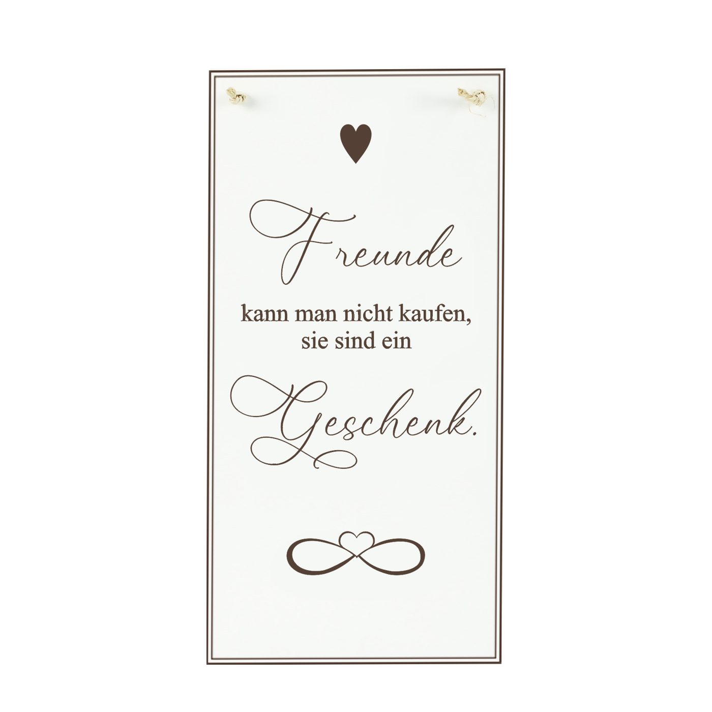 Schild Freundschaft Freunde kann man nicht kaufen - Dekoschild minimalistisch - 10 x 20 cm