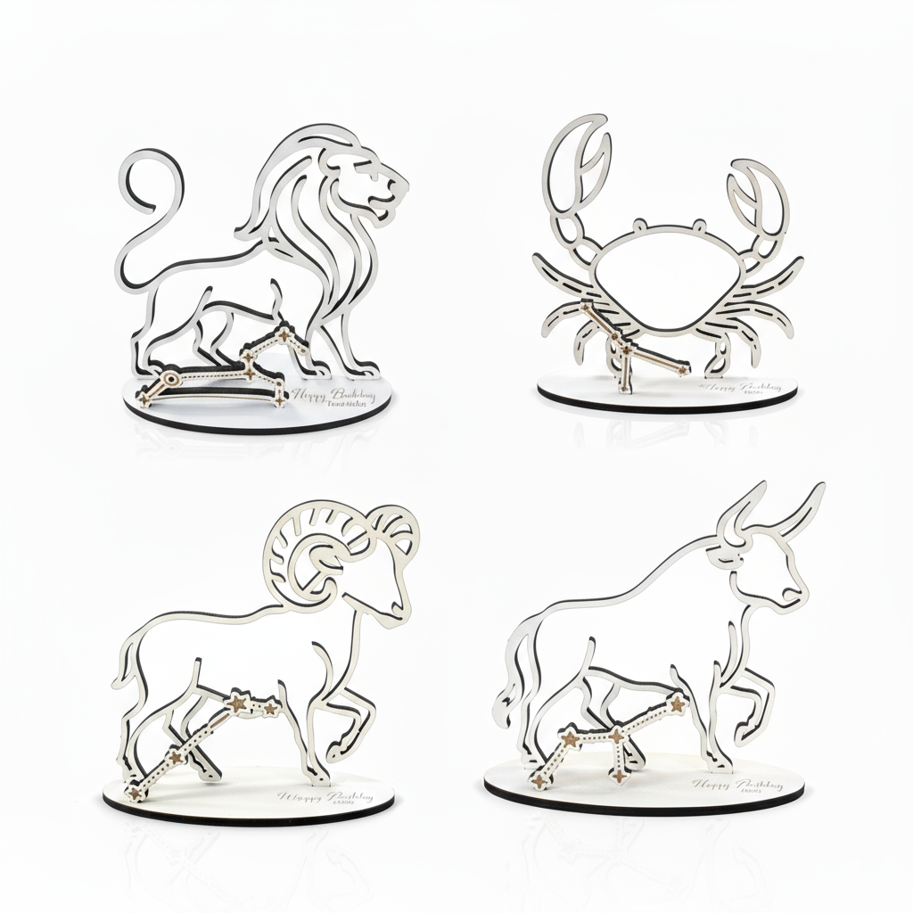 Aufsteller Geschenk Sternzeichen – Geldgeschenk mit Gravur & personalisierbarem Sockel – Sternenbild – Geschenkidee für Astrologie & Geburtstag