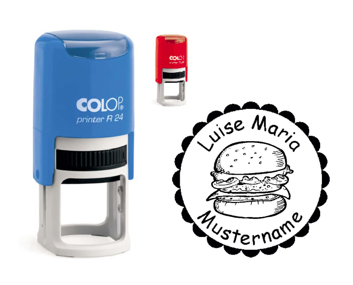 Kinderstempel « Hamburger » mit persönlichem Namen