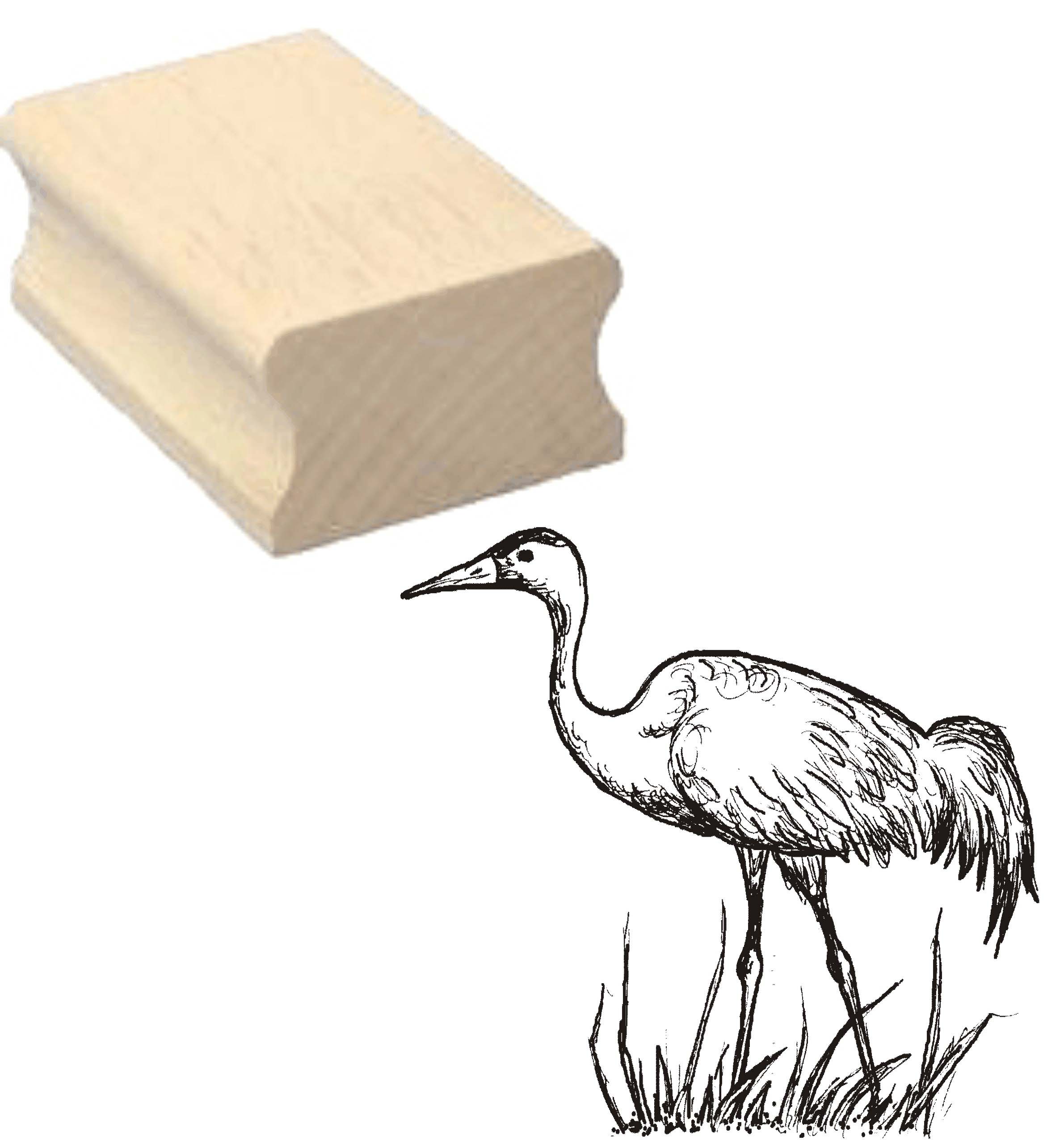 Stempel « KRANICH » Motivstempel 40 x 40 mm