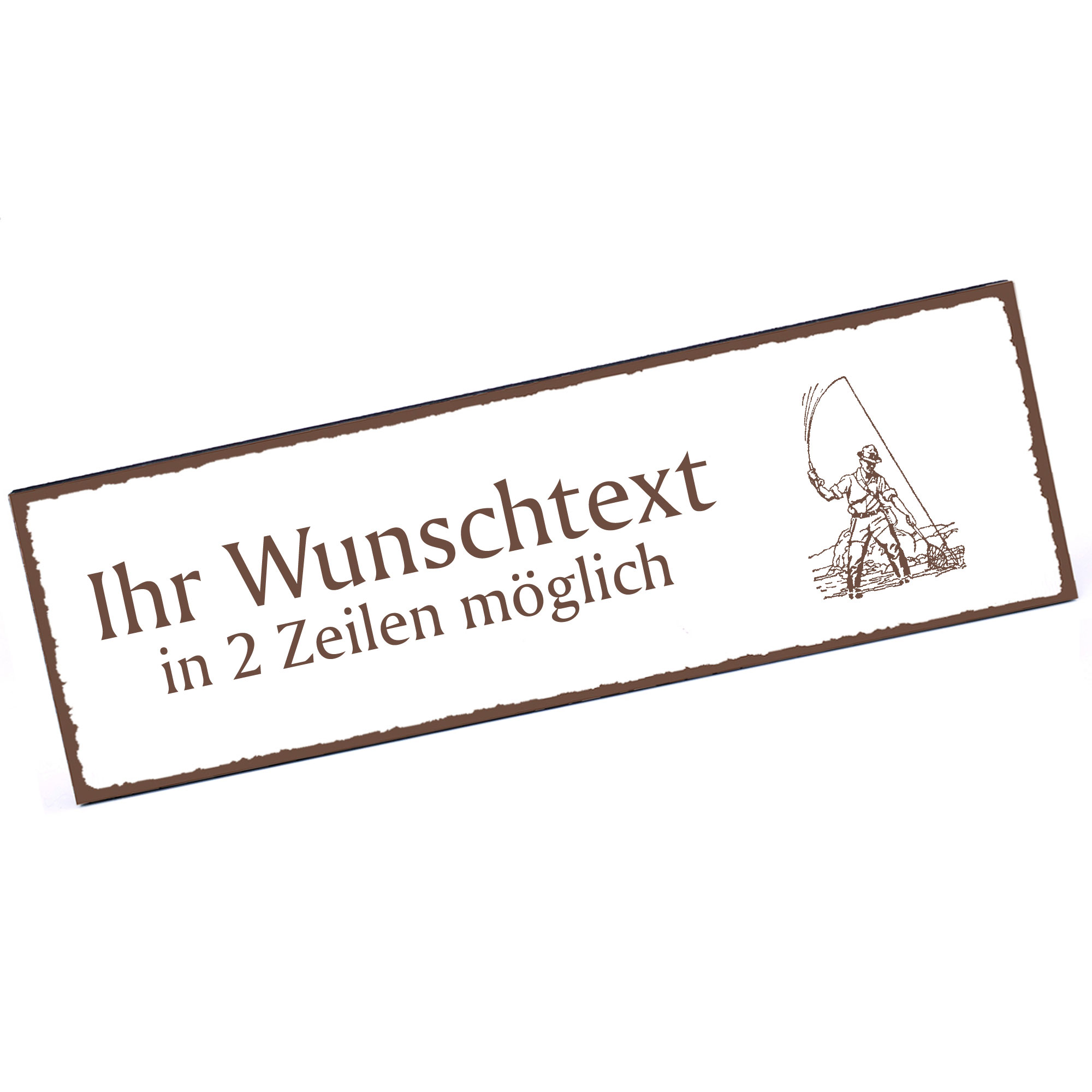 Türschild Fischer  Namensschild personalisiert mit Gravur - 150mm x 50mm - selbstklebend