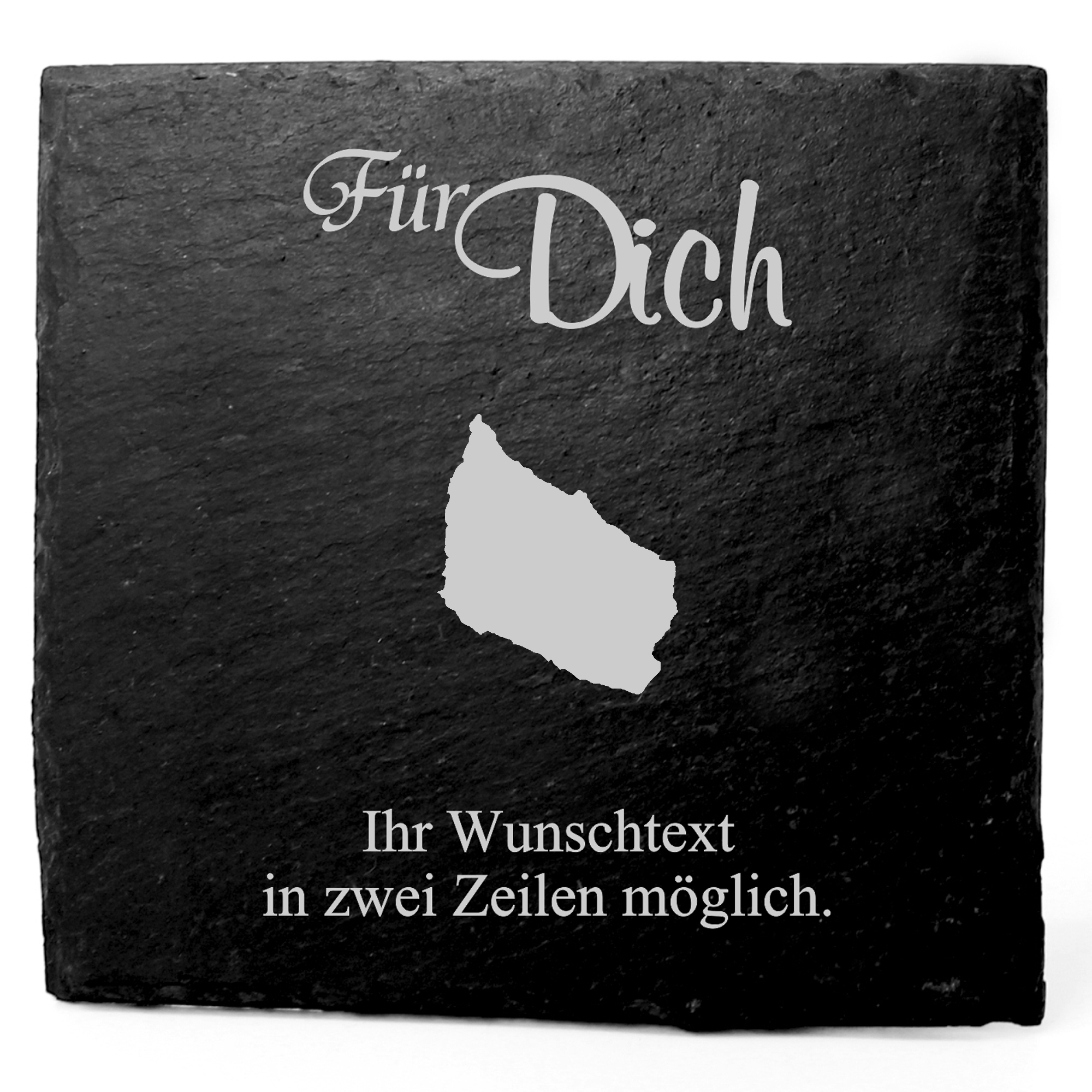 Deko Schiefer Untersetzer personalisiert Insel Bornholm - Für Dich - 11x11cm