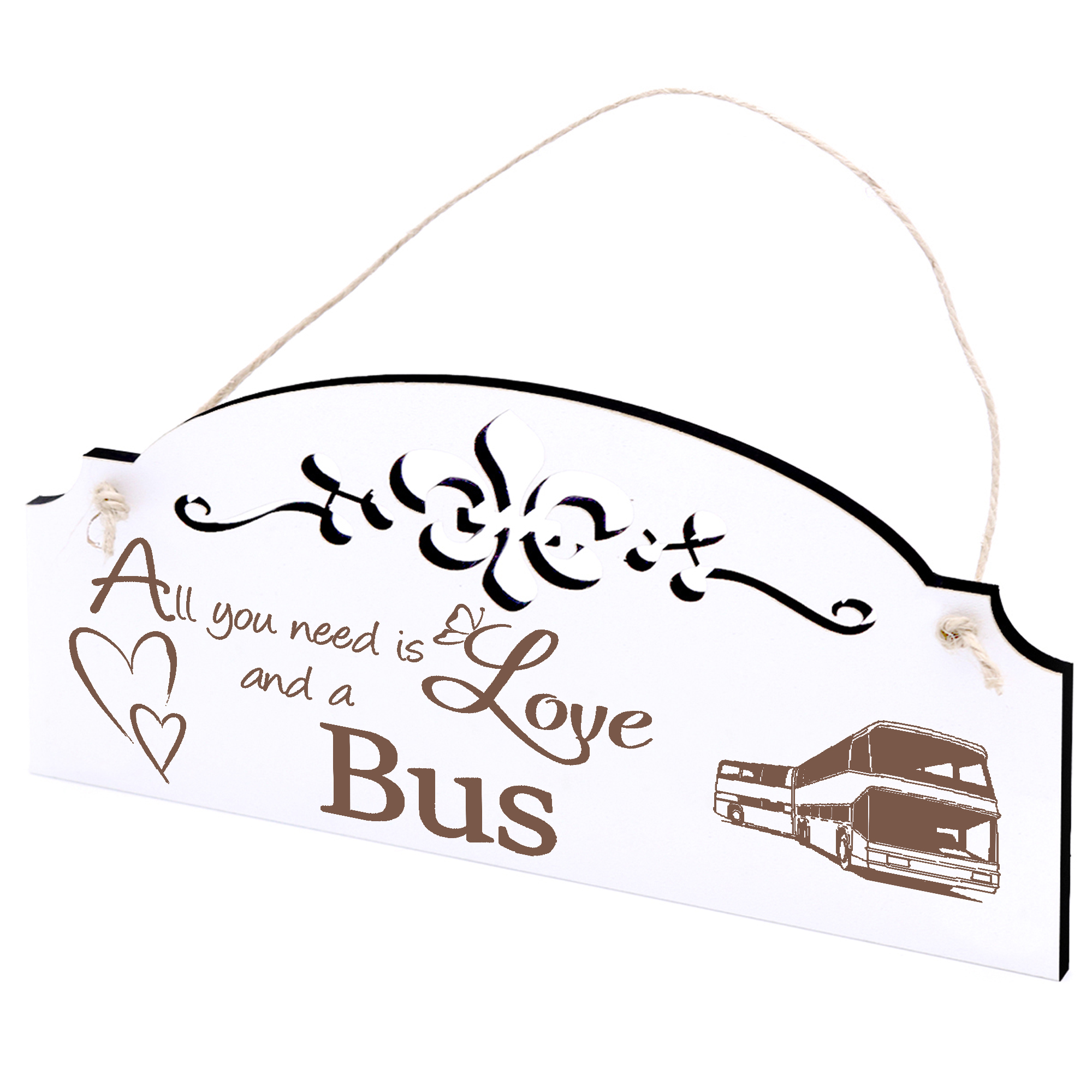 Schild Schlenkibus Deko 20x10cm - All you need is Love and a Bus - Holz