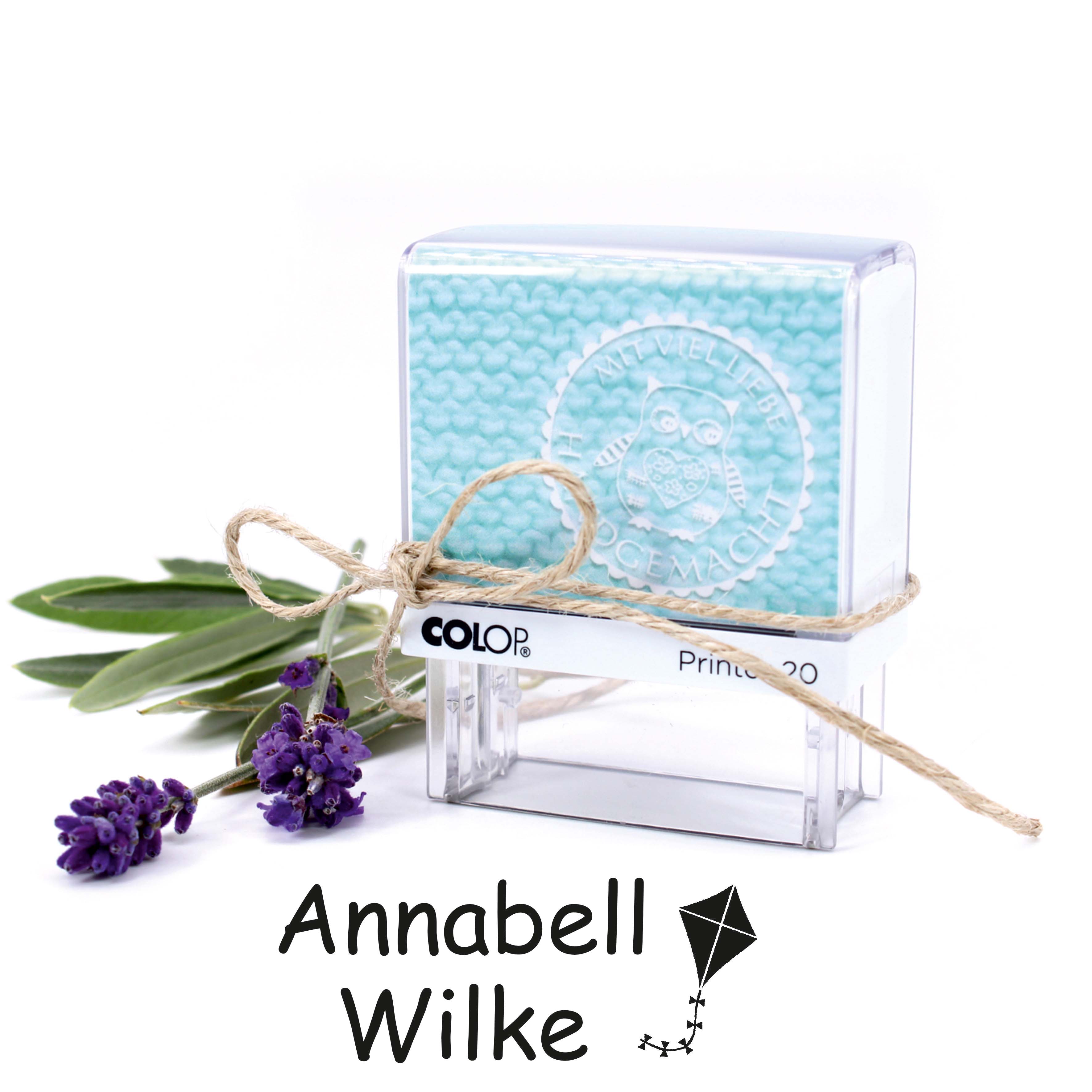Textilstempel Drachen - personalisierter Automatikstempel mit Namen - für Textilien Kleidung 38x14mm