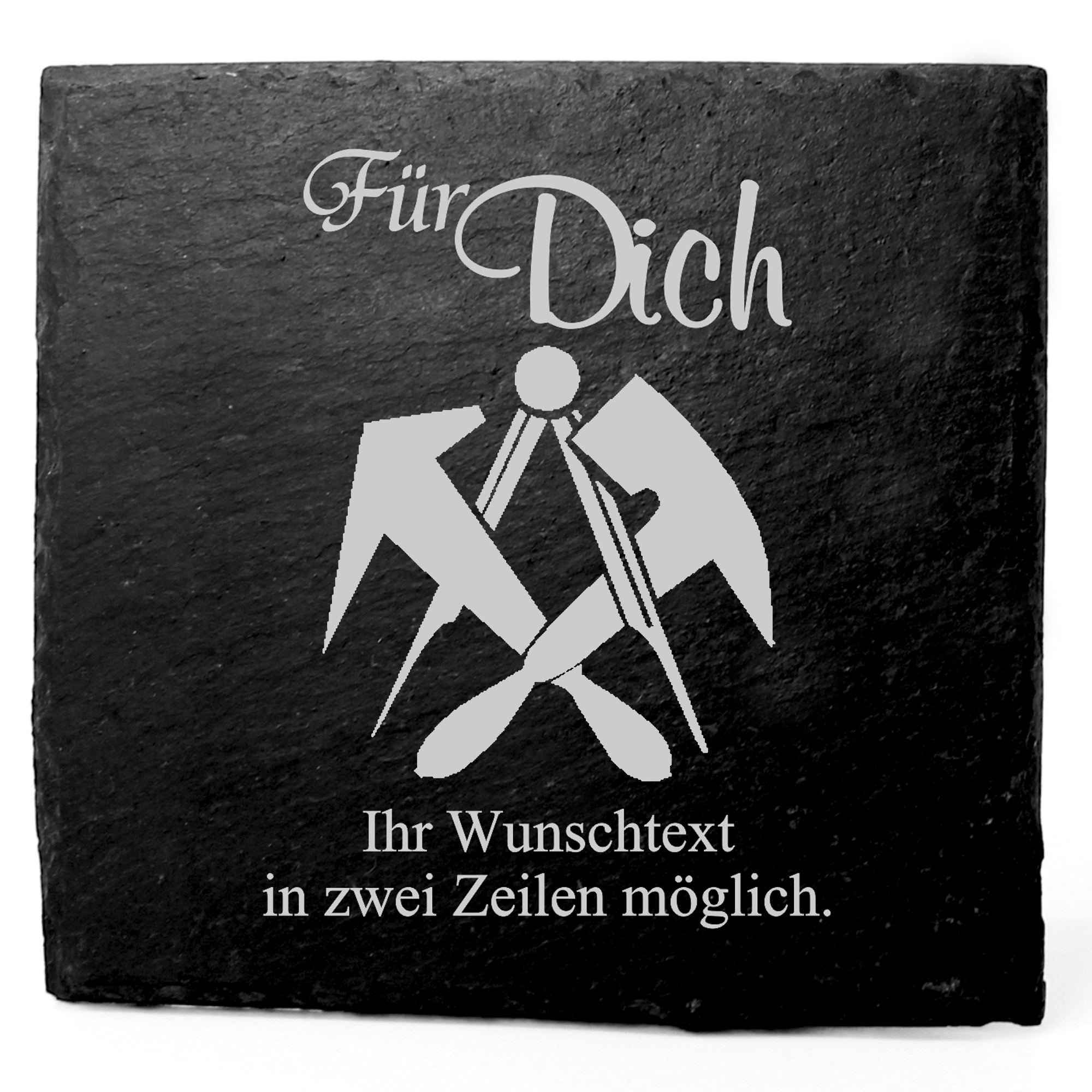 Deko Schiefer Untersetzer personalisiert Dachdecker - Für Dich - 11x11cm