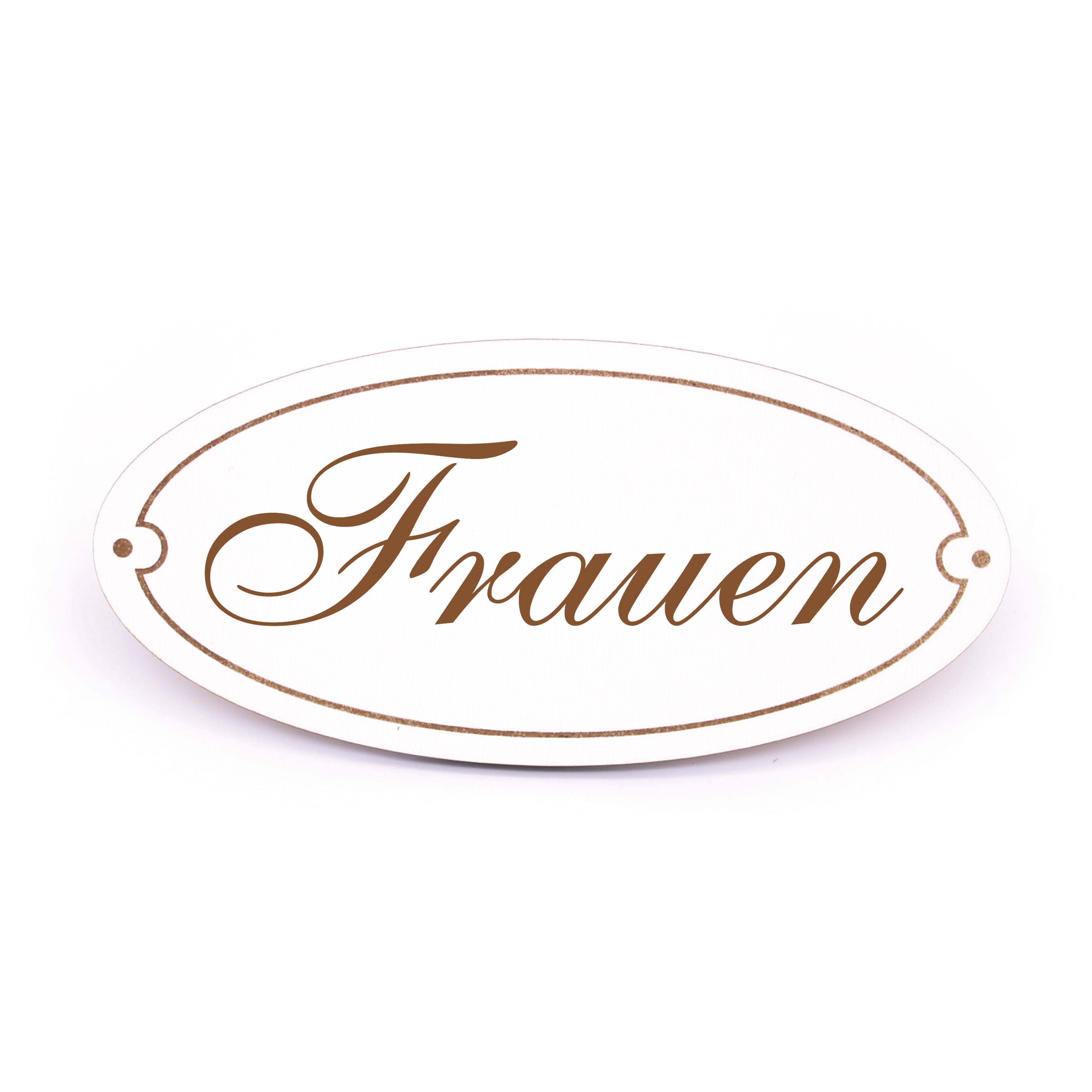 Ovales Türschild Frauen - selbstklebend - 15 x 7 cm