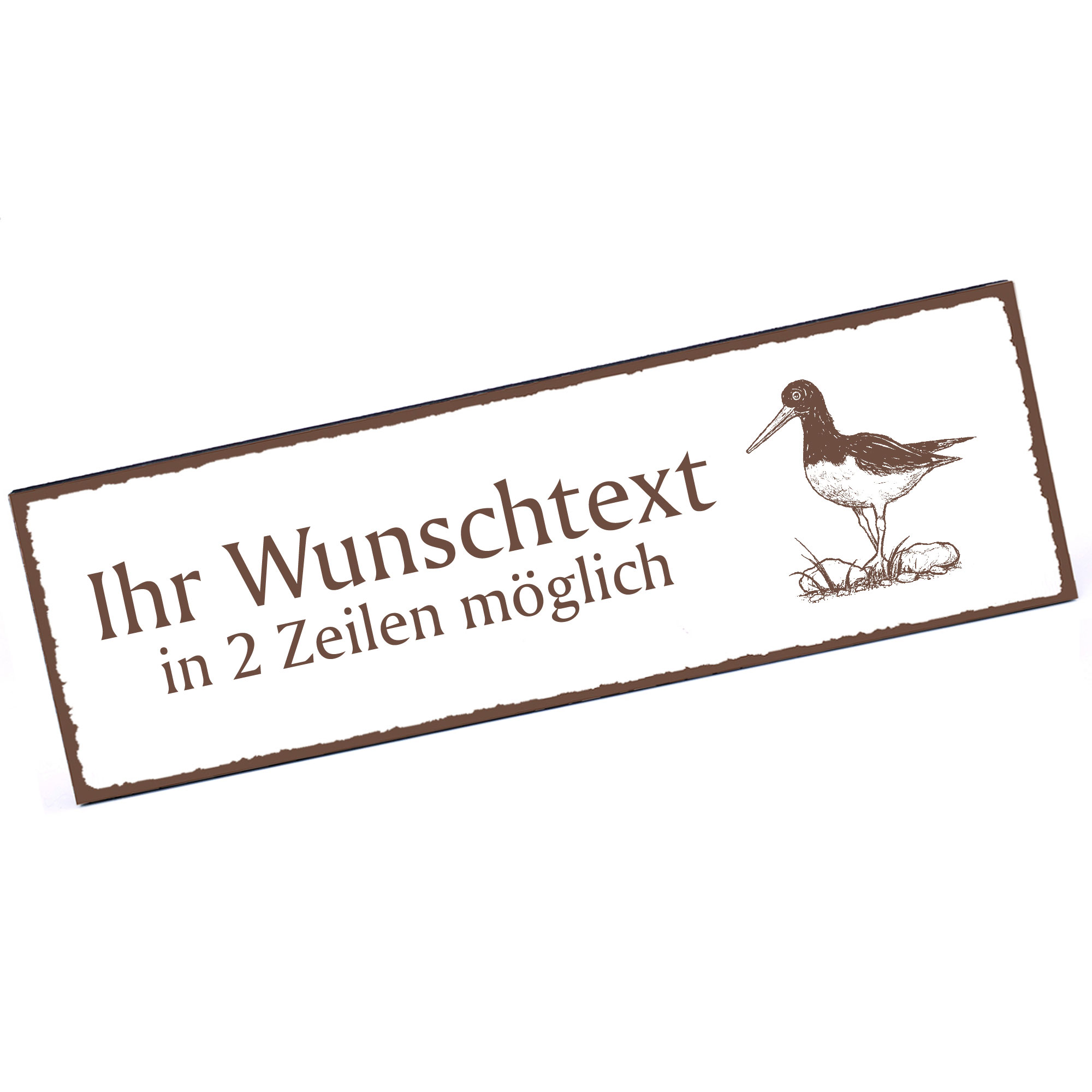 Türschild Austernfischer  Namensschild personalisiert mit Gravur - 150mm x 50mm - selbstklebend
