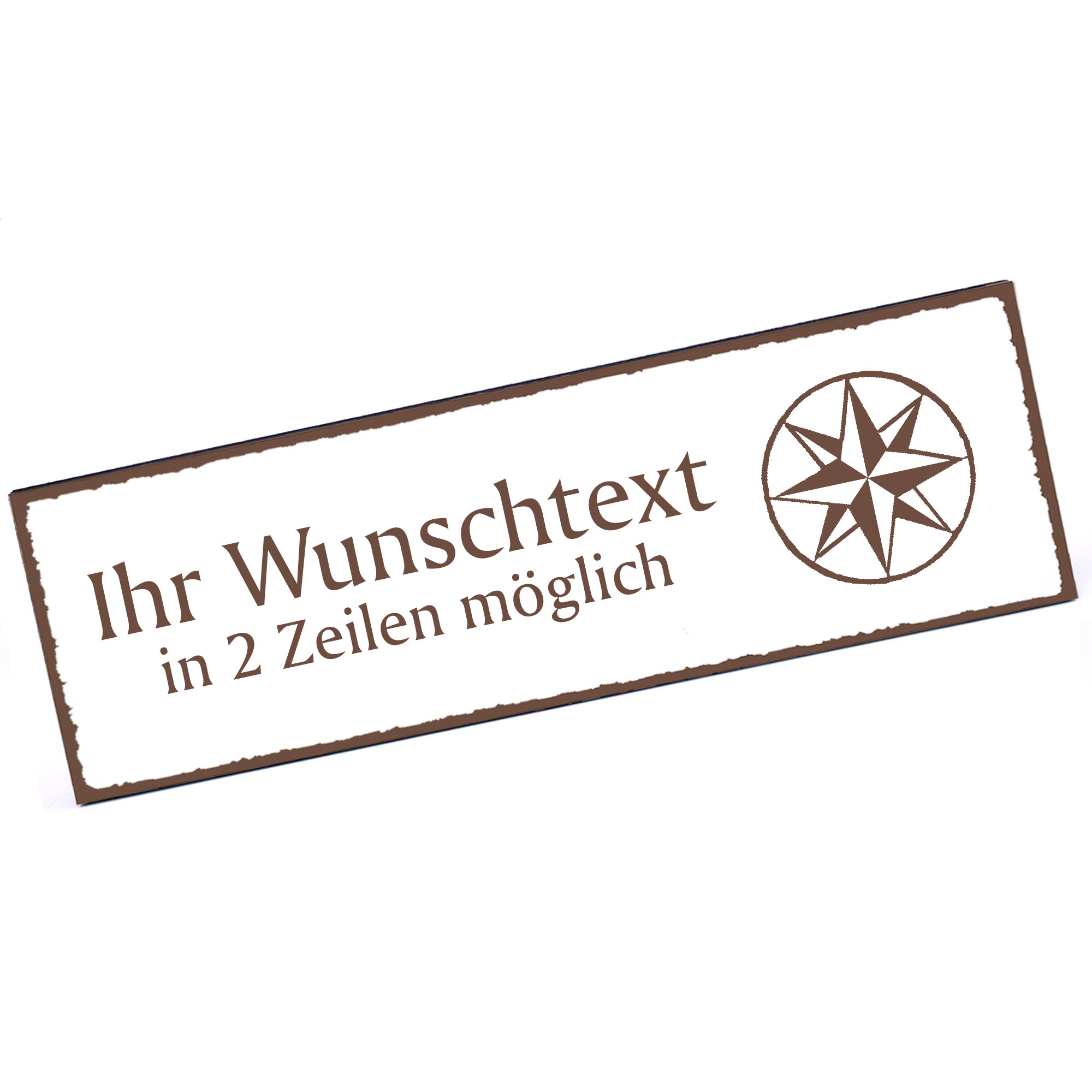 Türschild Nordstern  Namensschild personalisiert mit Gravur - 150mm x 50mm - selbstklebend