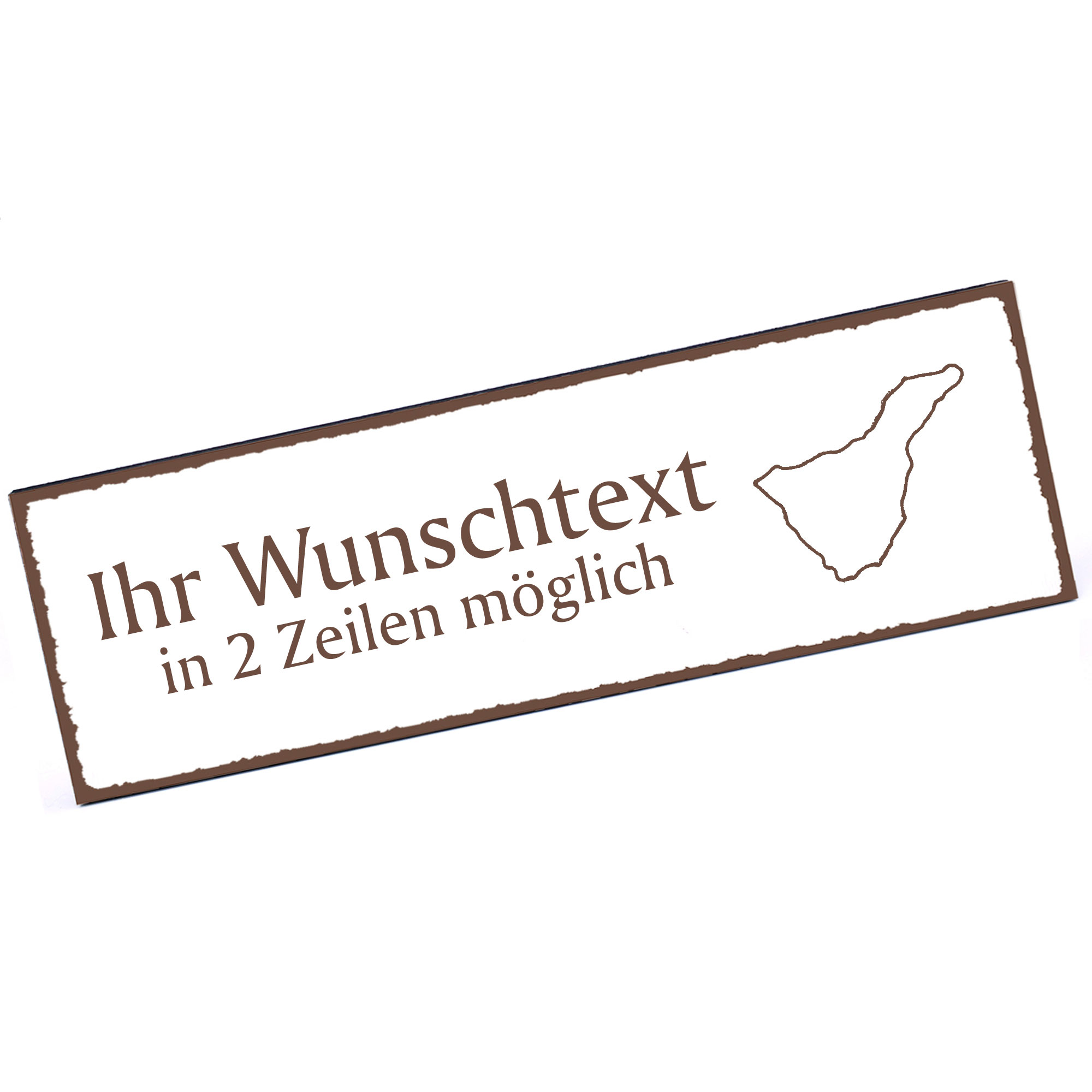 Türschild Insel Teneriffa  Namensschild personalisiert mit Gravur - 150mm x 50mm - selbstklebend