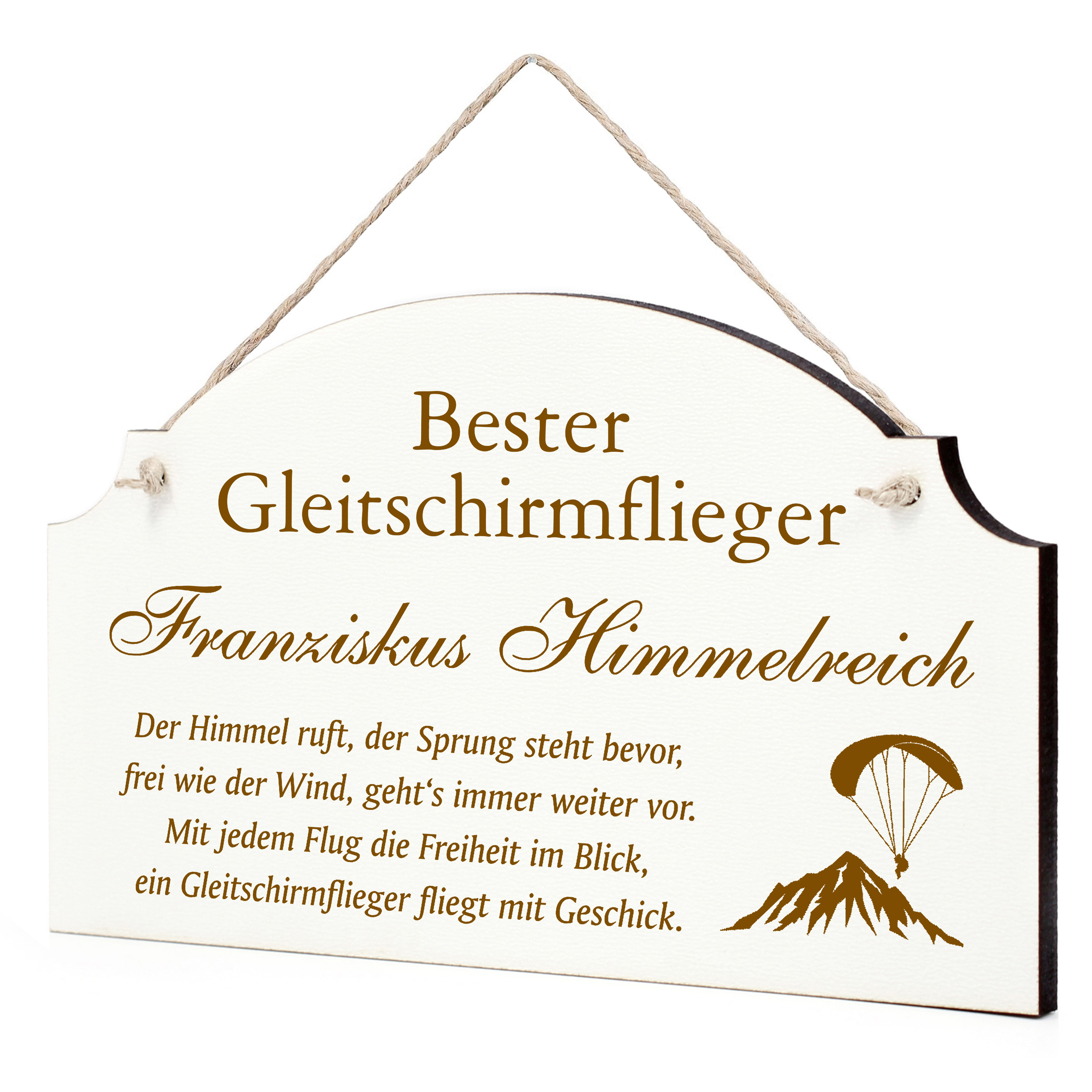 Lustiges Gleitschirm Schild - perfektes Geschenk für Gleitschirmfans, Gleitschirmspringer oder Trainer