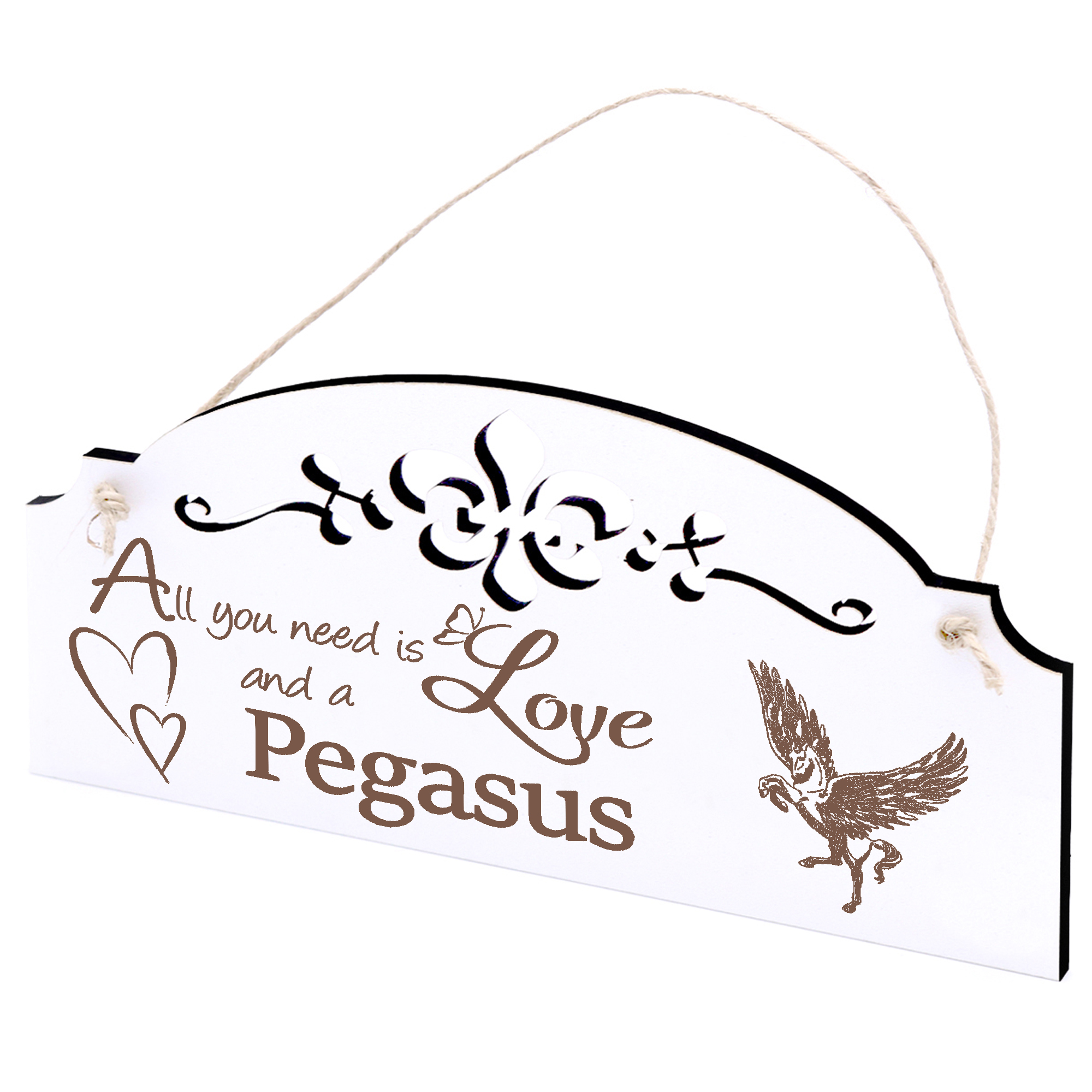 Schild Pegasus Deko 20x10cm - All you need is Love and a Pegasus - Holz