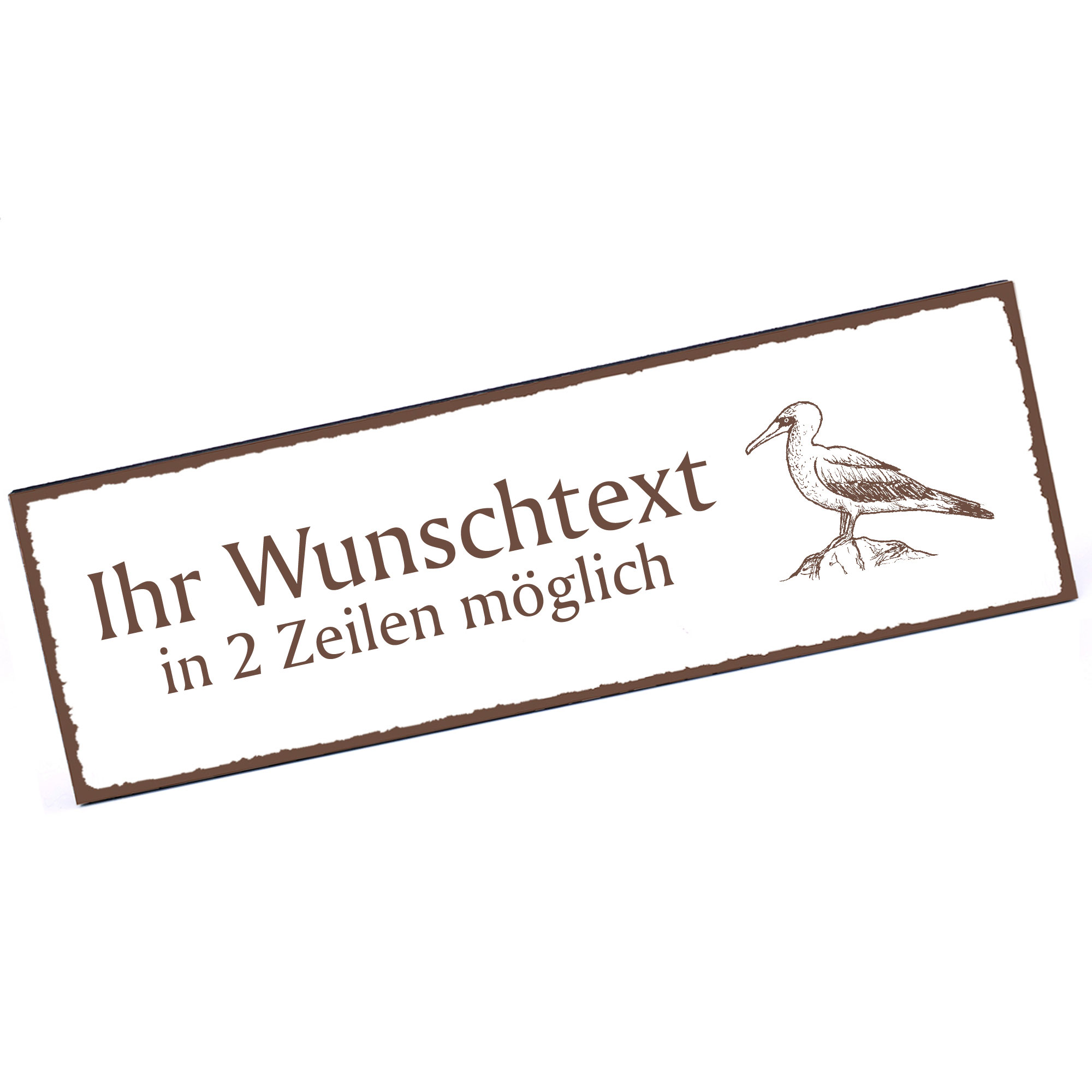 Türschild Albatros  Namensschild personalisiert mit Gravur - 150mm x 50mm - selbstklebend