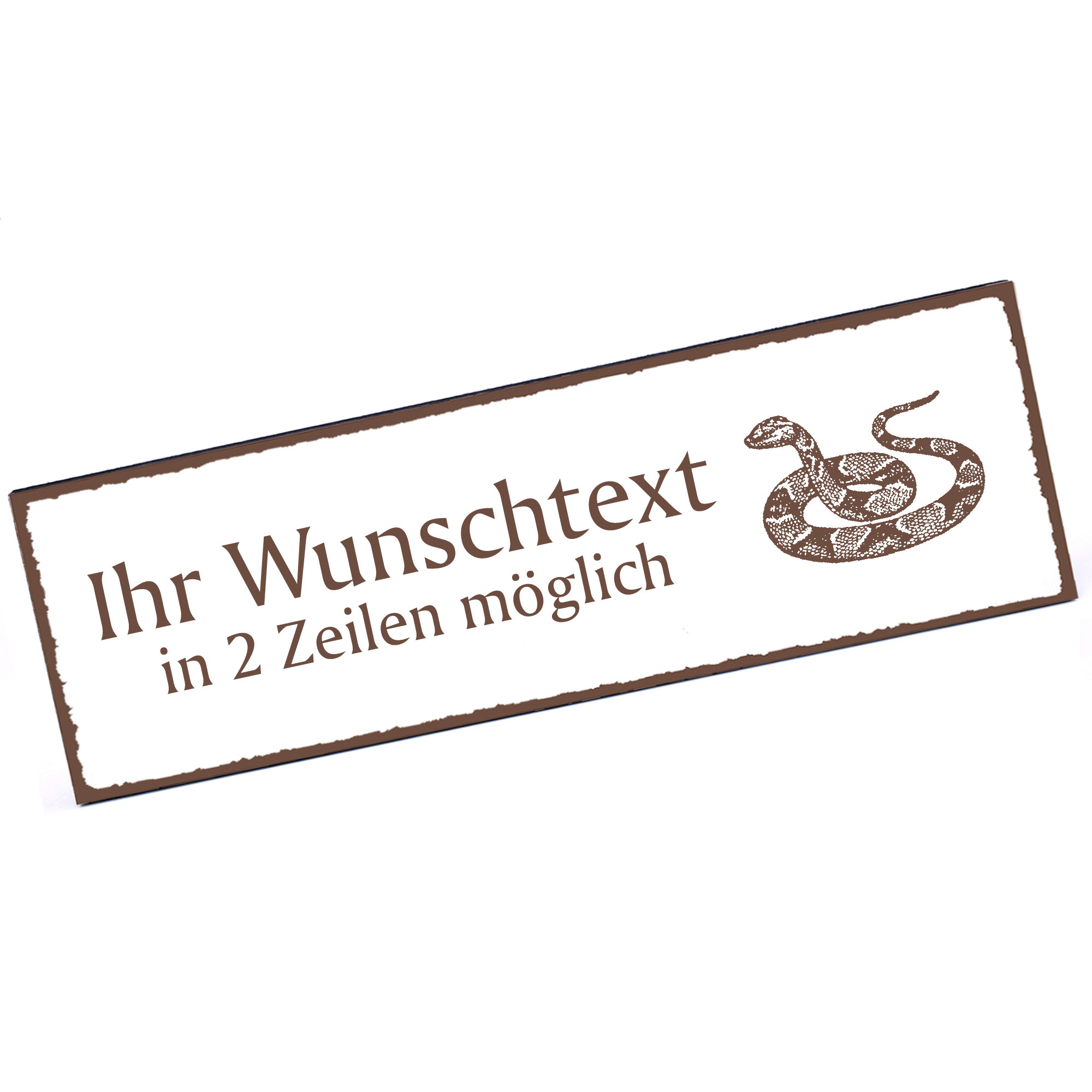 Türschild Schlange  Namensschild personalisiert mit Gravur - 150mm x 50mm - selbstklebend