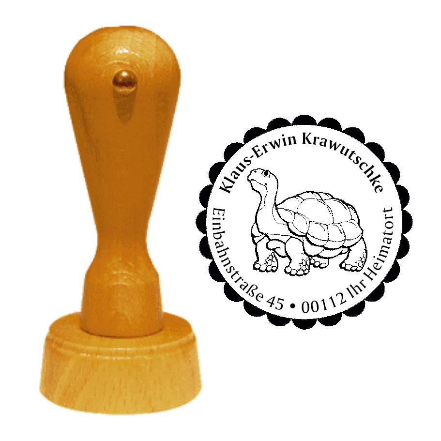 Adressenstempel « SCHILDKRÖTE 01 » mit persönlichem Wunschtext