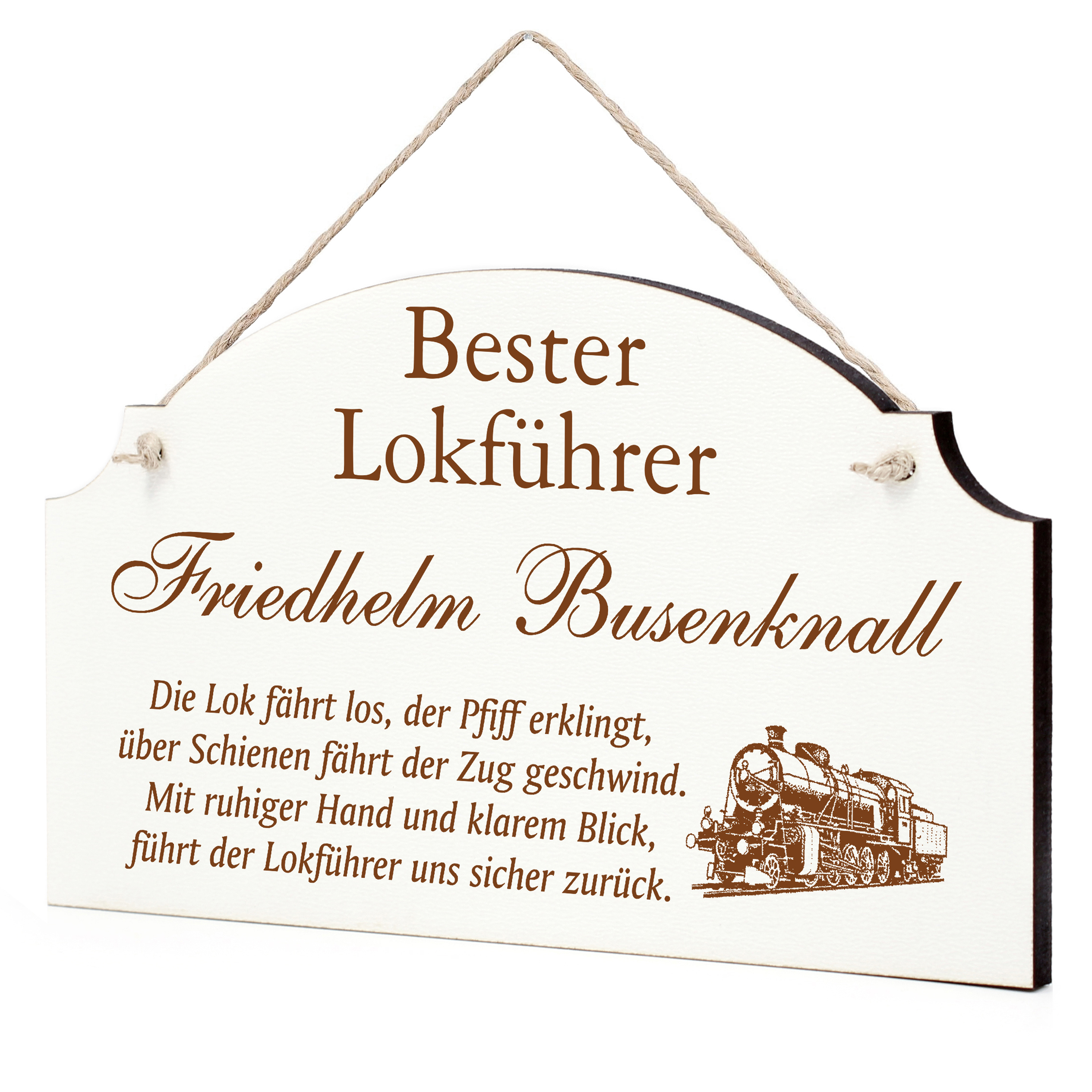 Schild Bester Lokfüher Beste Lokführerin Geschenk - lustige Geschenke in 3 Größen zum Geburtstag