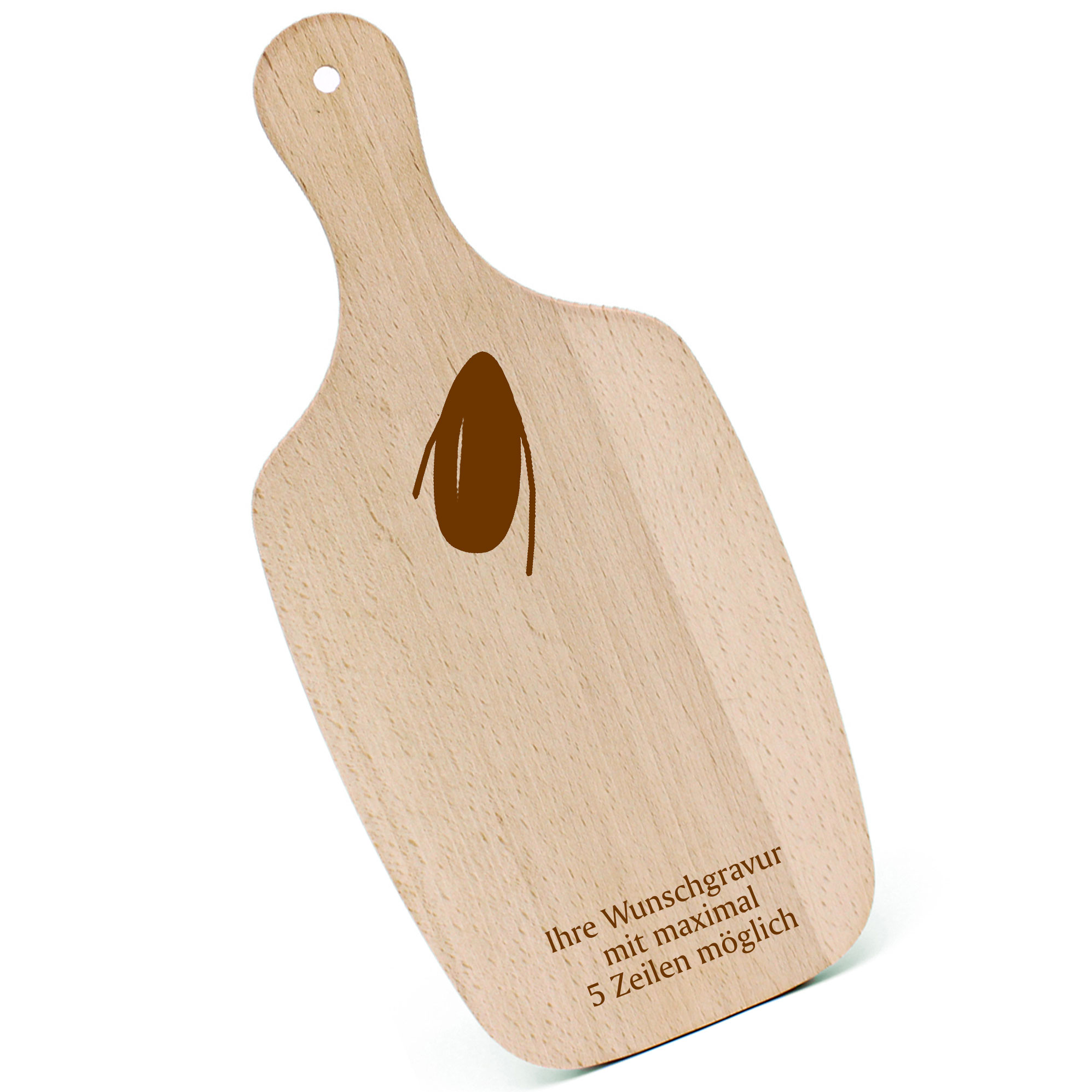 Schneidebrett Frühstücksbrettchen - Fingernagel - mit Griff 330x150mm