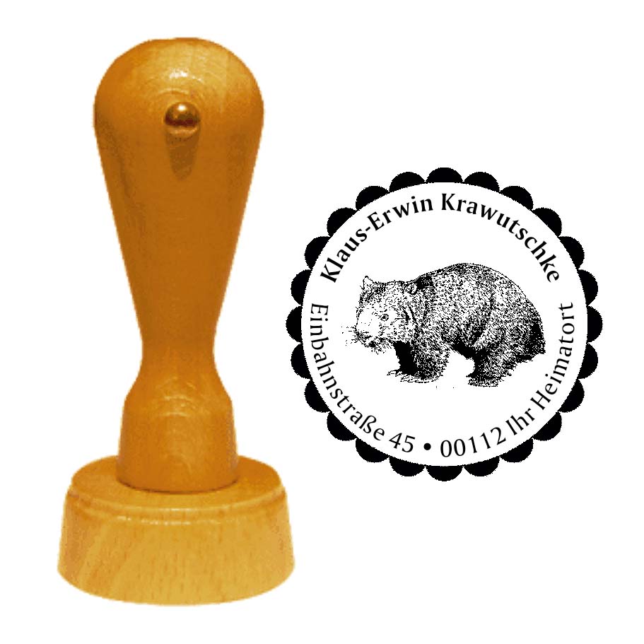 Adressenstempel « WOMBAT » mit persönlichem Wunschtext