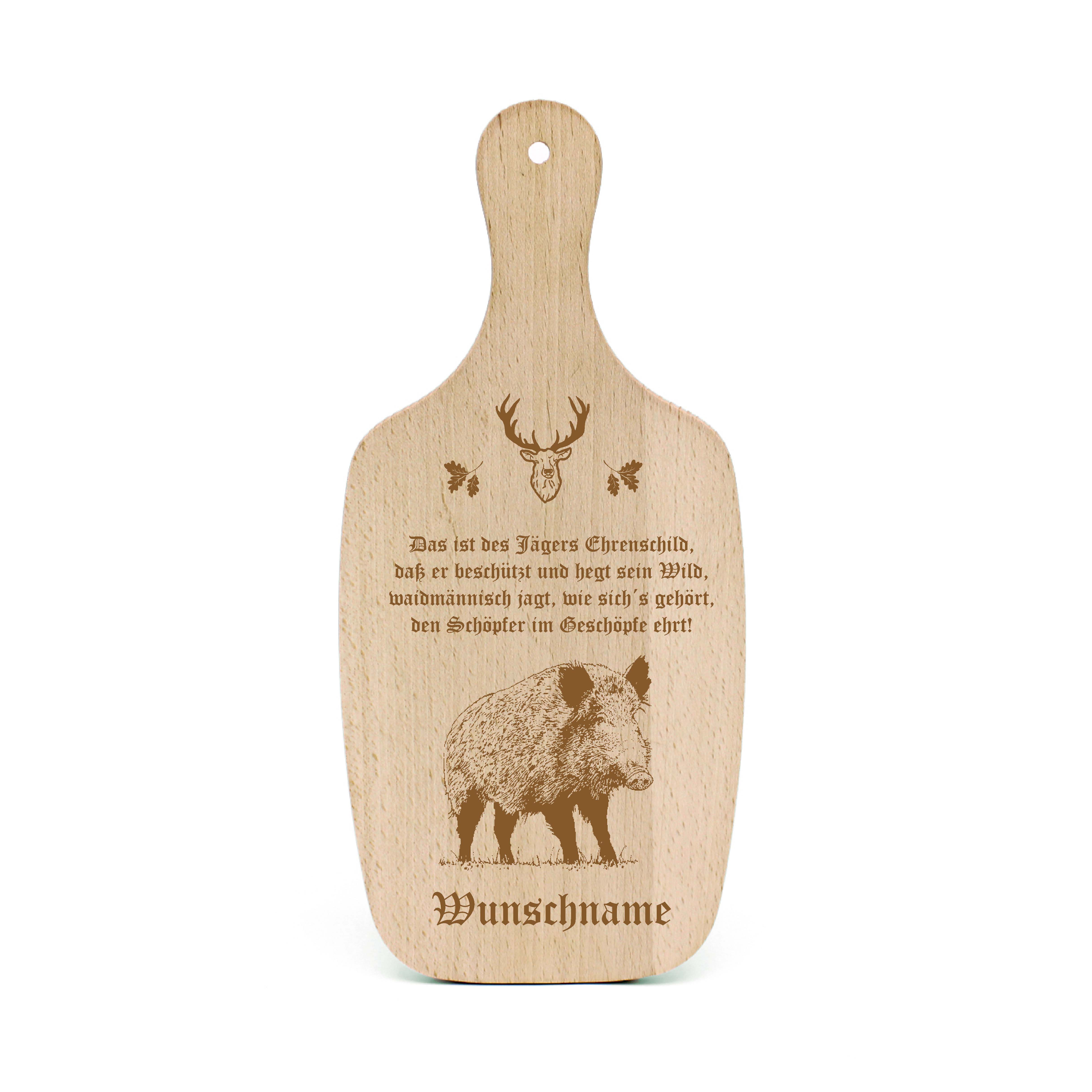 Waidmann Des Jägers Ehrenschild Spruch Wildschwein Holzbrett Gravur personalisiert Geschenk Jäger