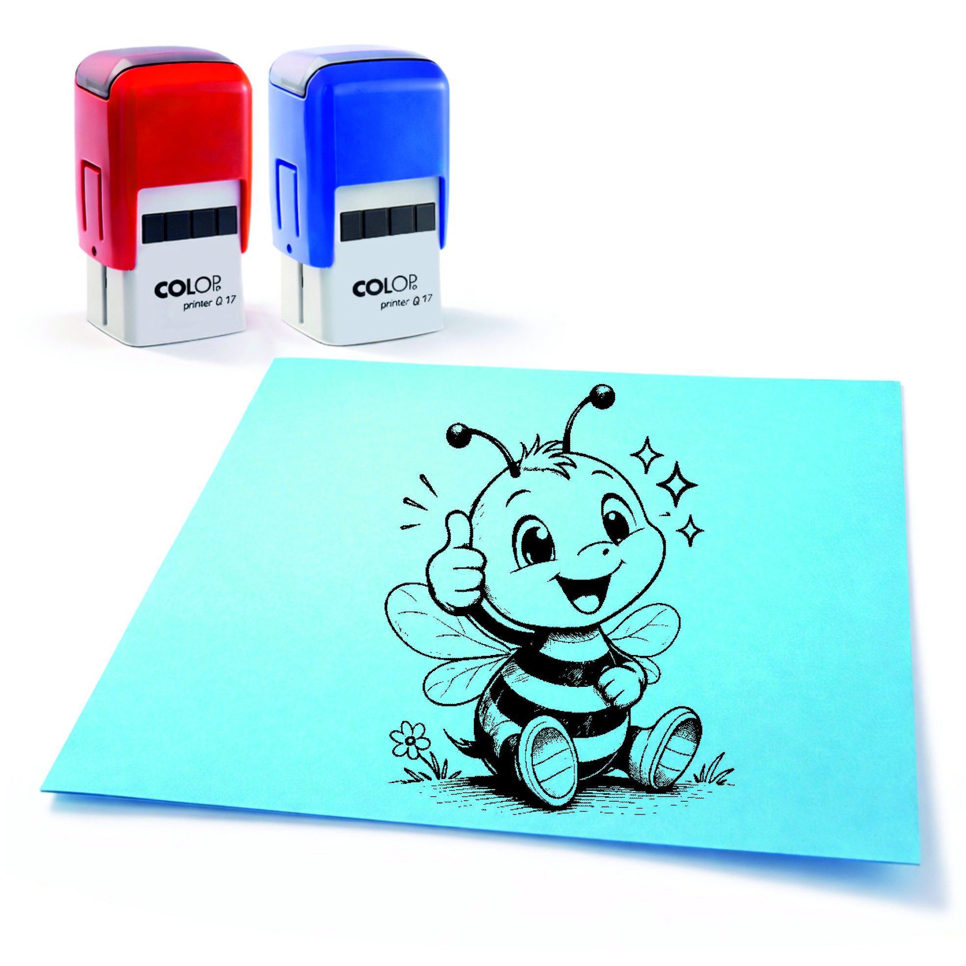  Lehrer Automatikstempel Biene Motivationsstempel Schüler – Tiermotive Daumen hoch – Abdruck 16 x 16 mm