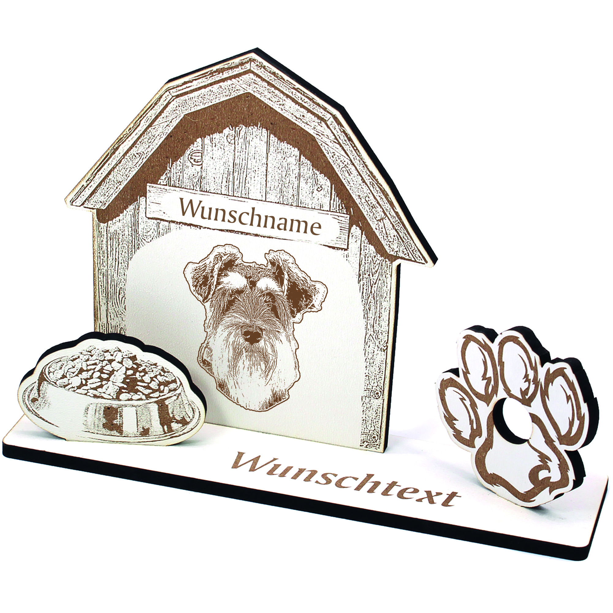 Geldgeschenk Hund Zwergschnauzer  - personalisiert 20x14cm