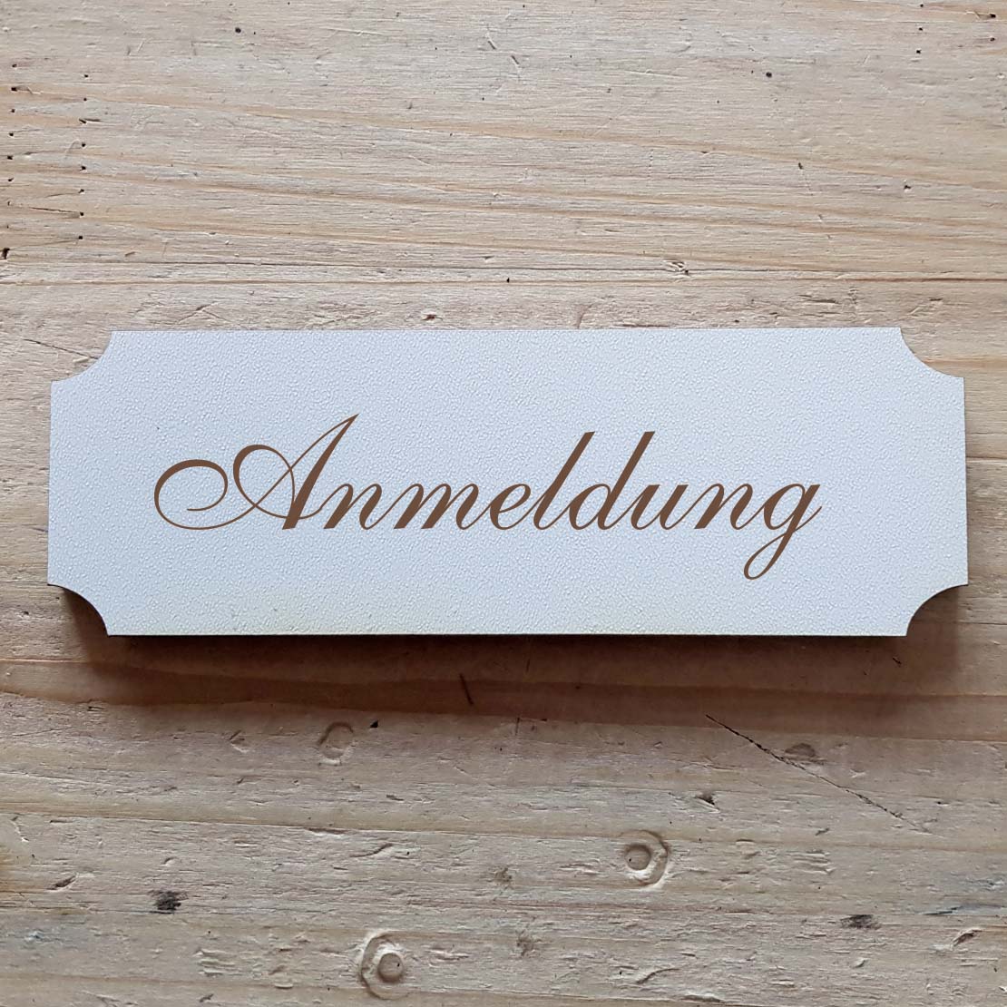 Selbstklebendes Schild « Anmeldung »