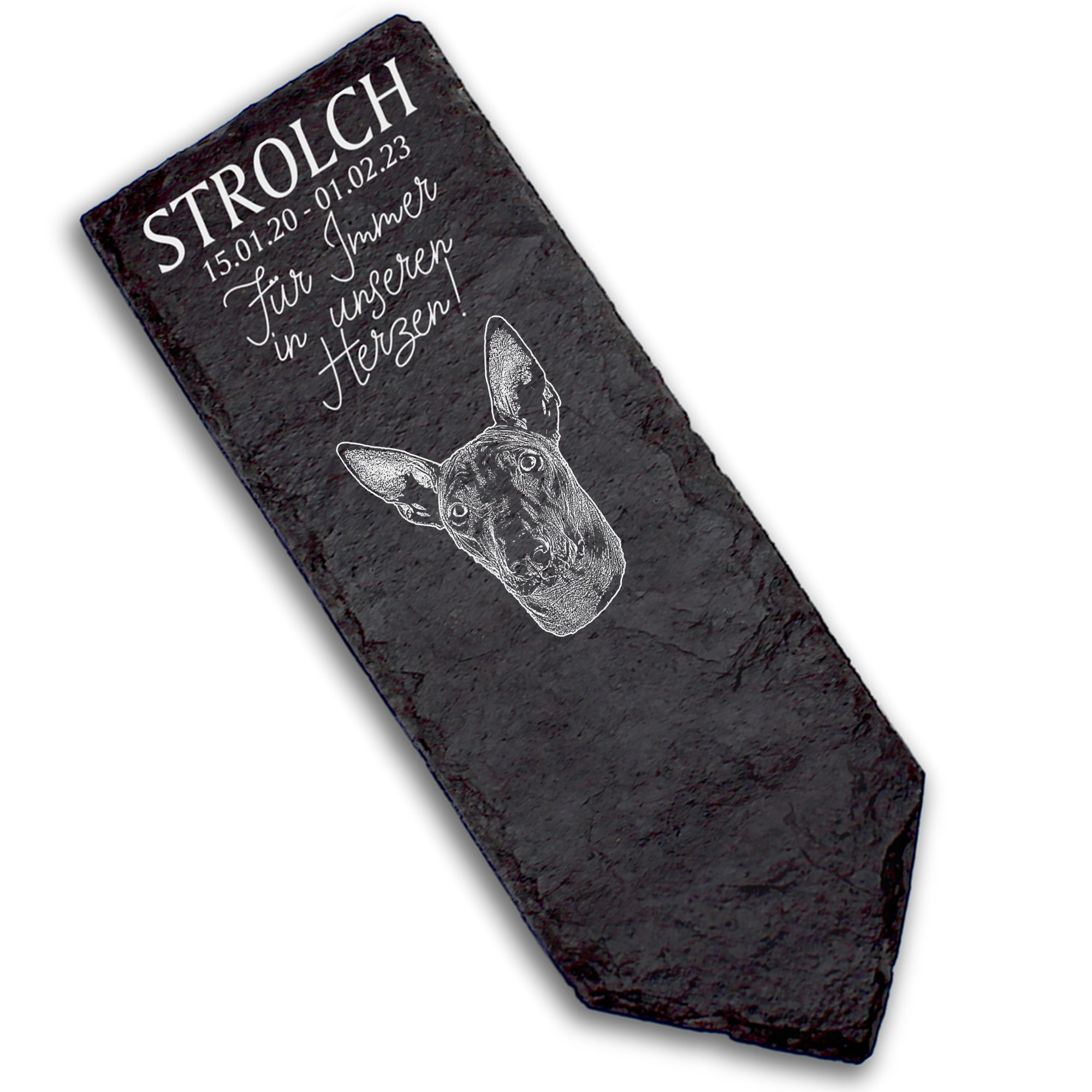 Grabstecker Grabschmuck Grabstein - Peruanischer Nackthund  - Personalisiert Grab Deko 8 x 22 cm Gra