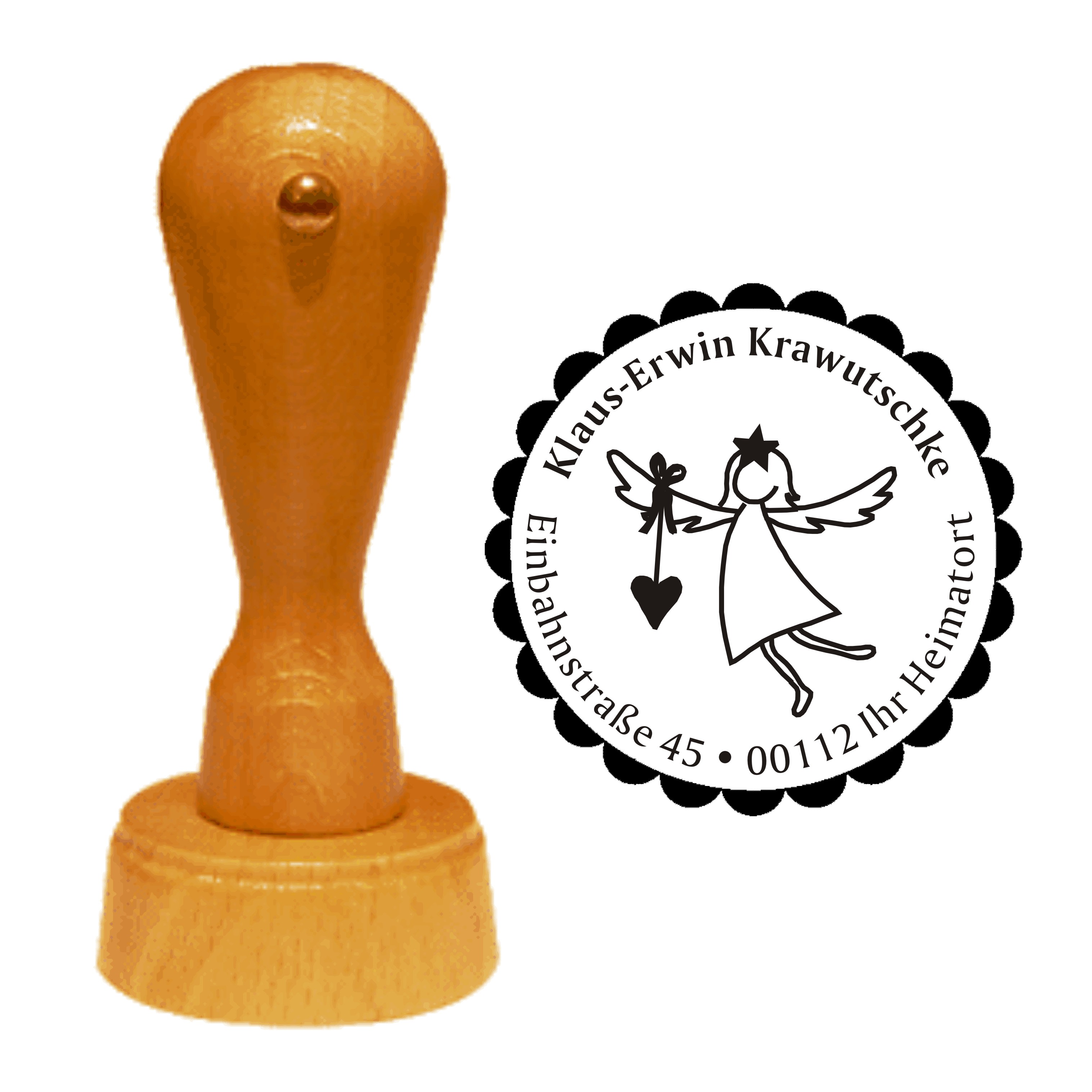 Adressenstempel « fliegender ENGEL mit HERZ »