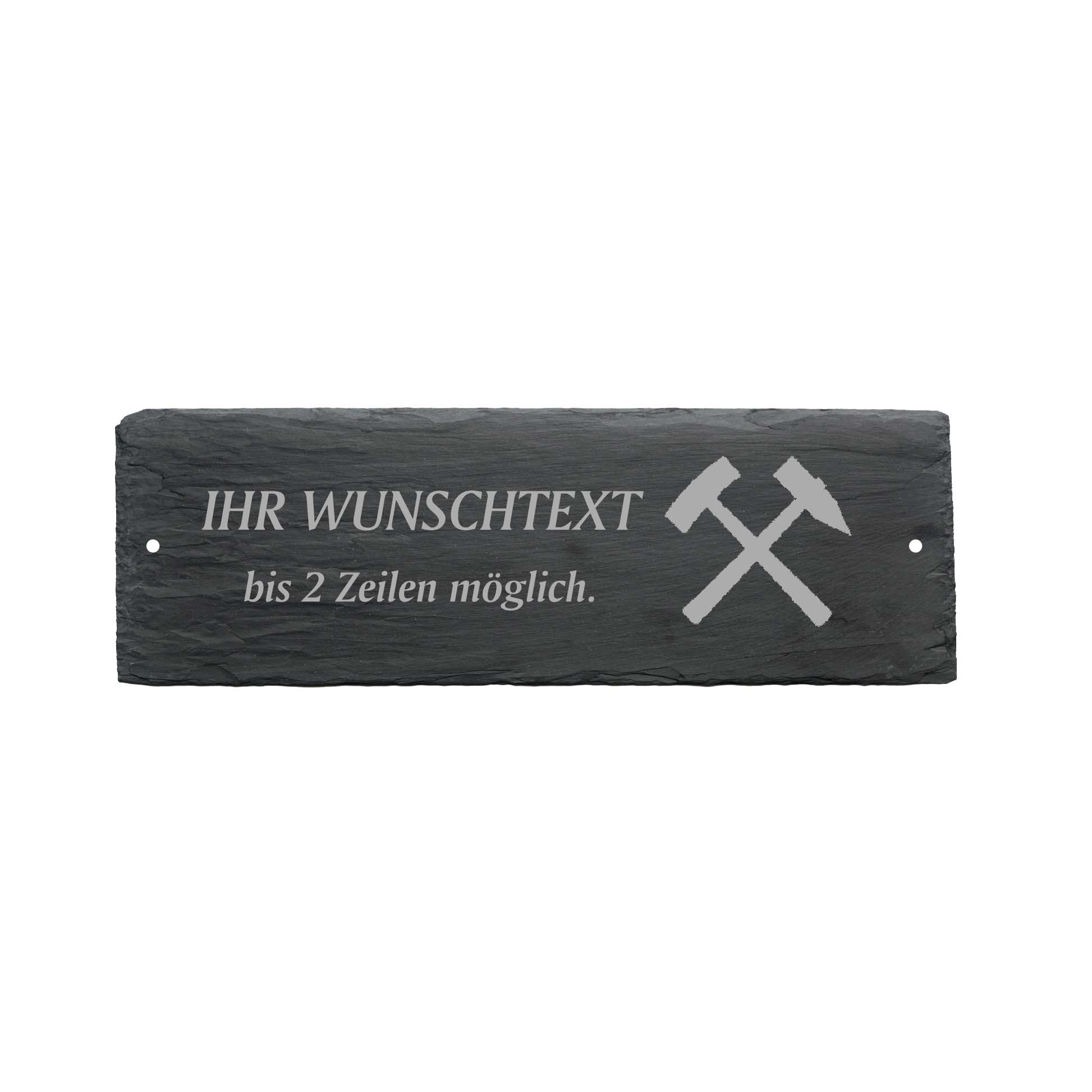 Türschild « BERGBAU » ca. 22 x 8 cm - aus Schiefer