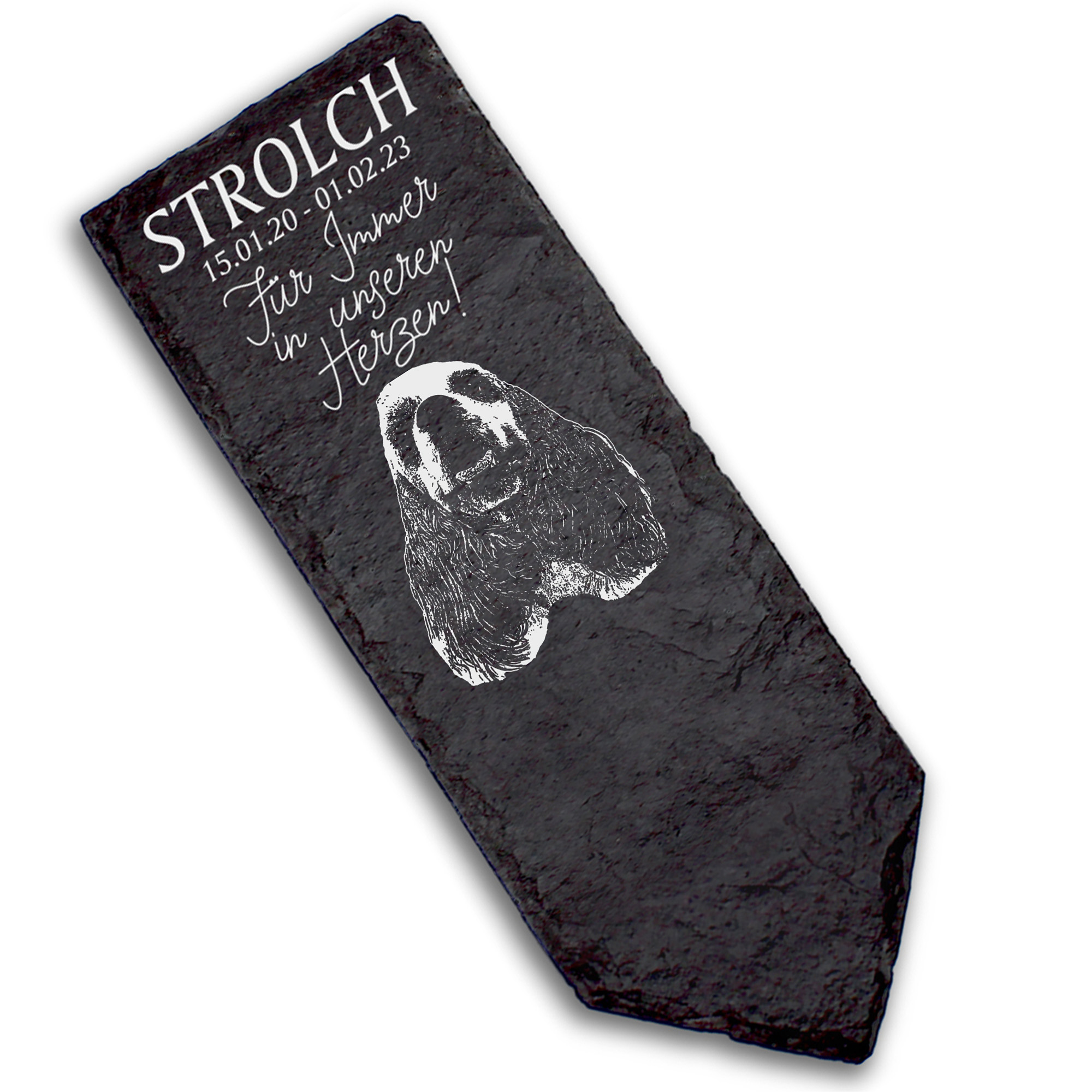 Grabstecker Grabschmuck Grabstein - American Cocker Spaniel  - Personalisiert Grab Deko 8 x 22 cm Gr