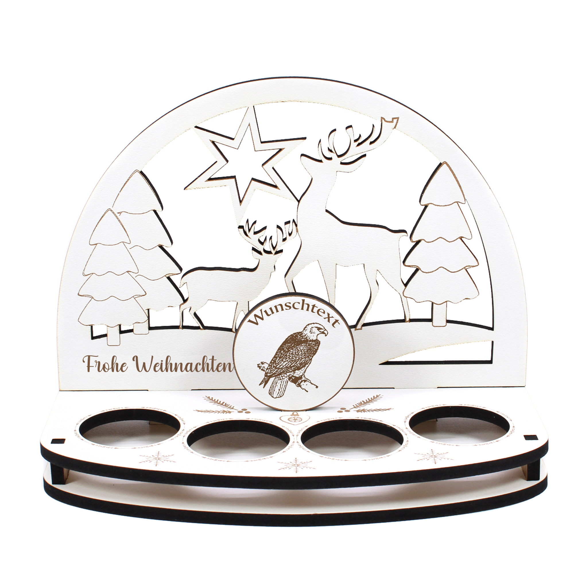 Deko Schwibbogen Adler Teelichthalter personalisiert Weihnachten Weihnachtsdekoration
