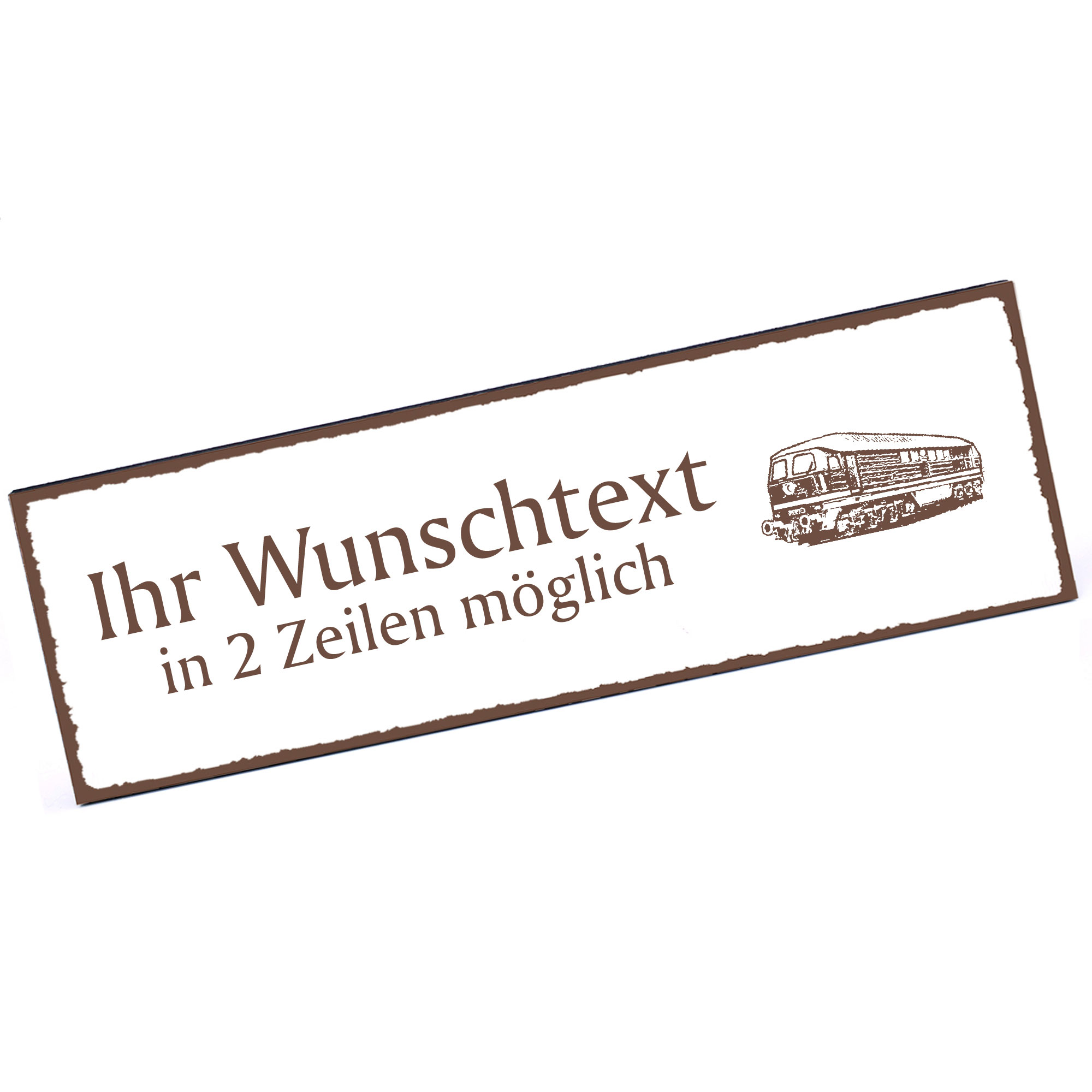Türschild Eisenbahn  Namensschild personalisiert mit Gravur - 150mm x 50mm - selbstklebend