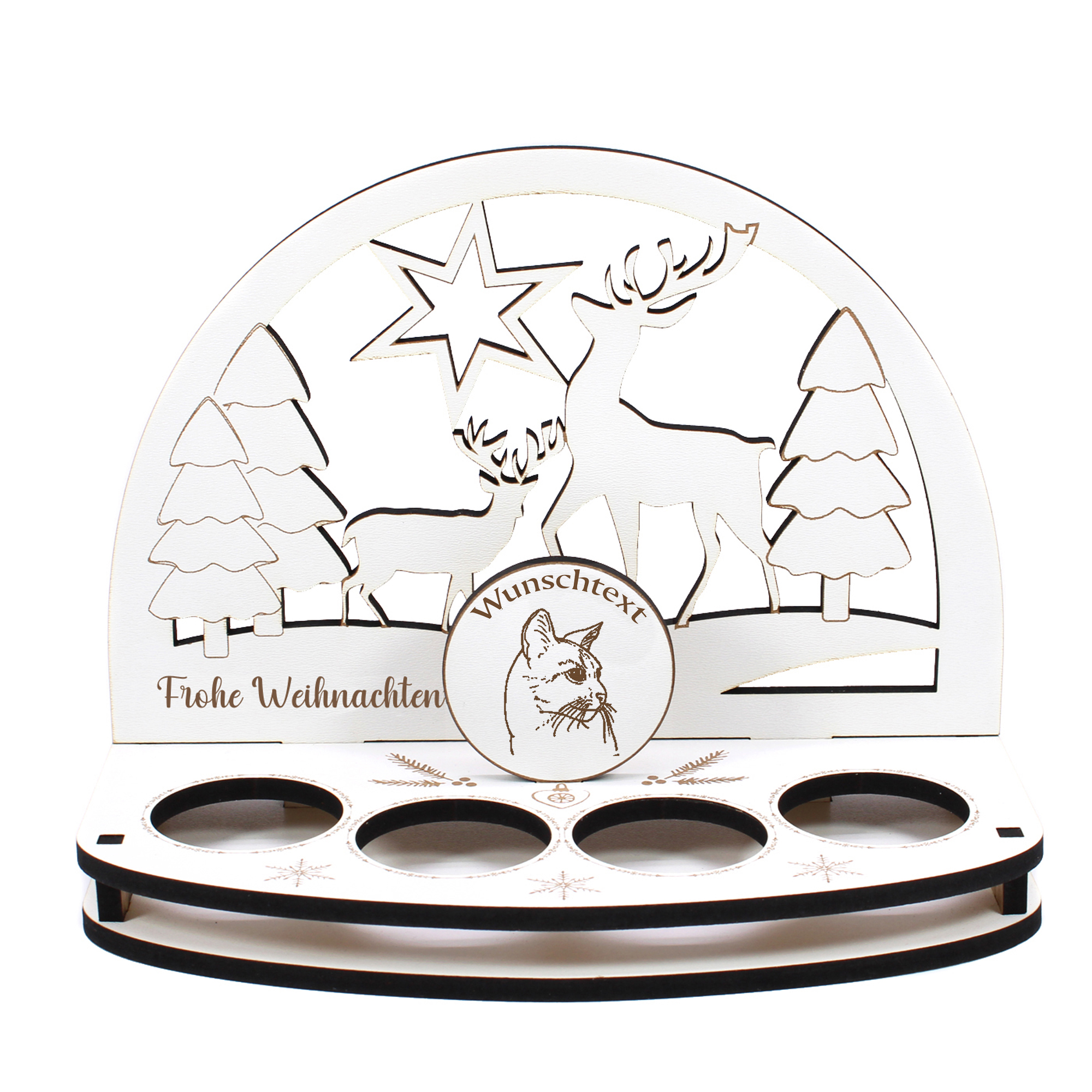 Deko Schwibbogen Abessinierkatze  Teelichthalter personalisiert Weihnachten Weihnachtsdekoration