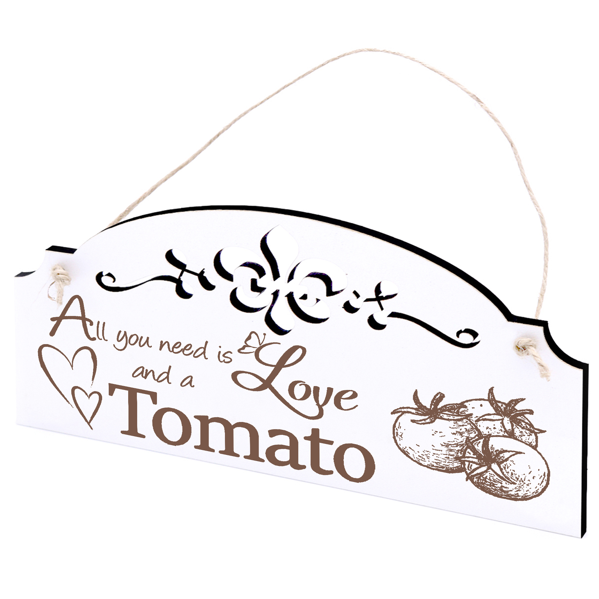 Schild Tomate Deko 20x10cm - All you need is Love and a Tomato - Holz