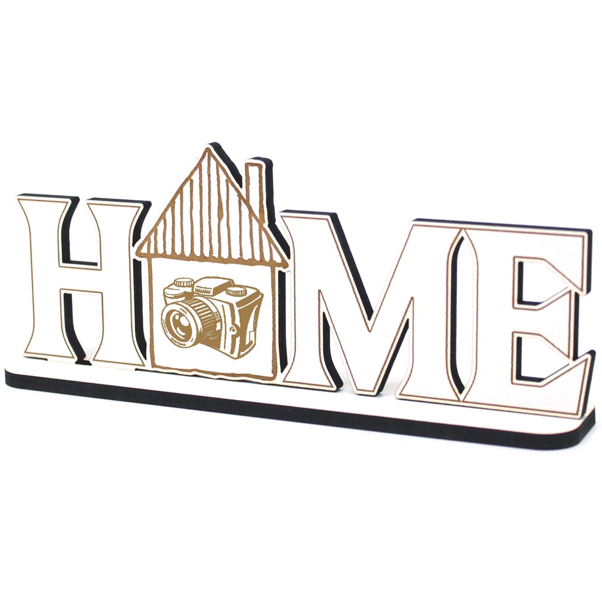 Deko Home Aufsteller Holz - Kamera - 28x12 cm Holzdeko