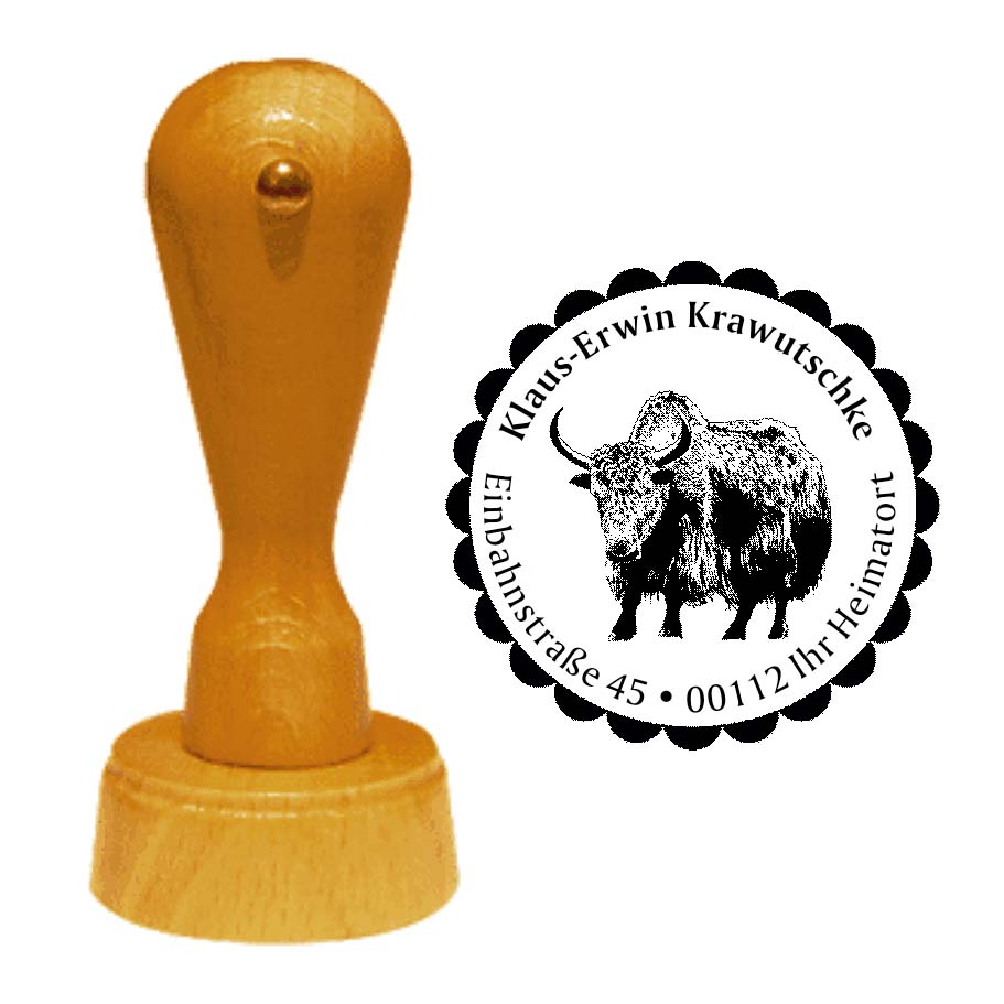 Adressenstempel « YAK » mit persönlichem Wunschtext