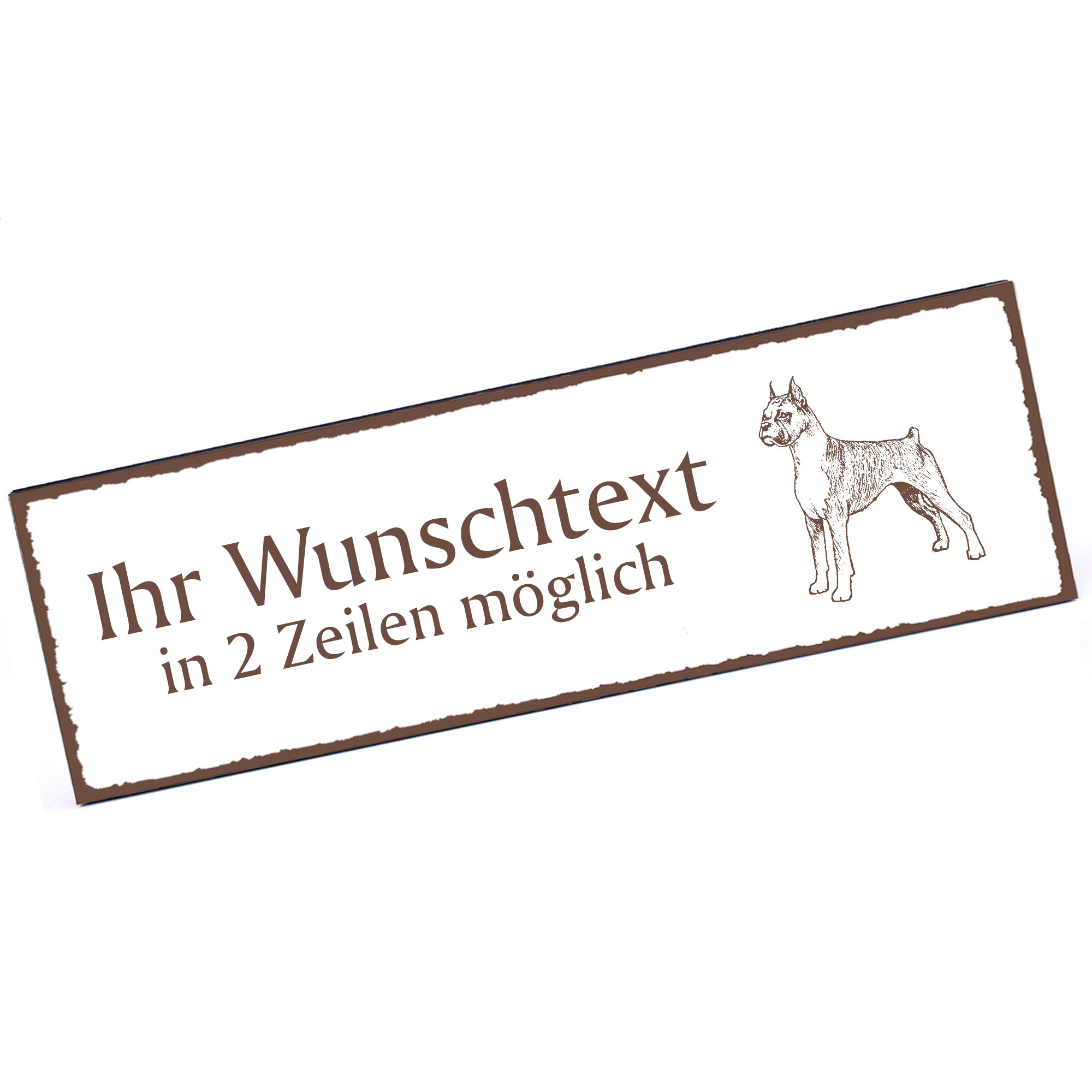 Türschild deutscher Boxer  Namensschild personalisiert mit Gravur - 150mm x 50mm - selbstklebend